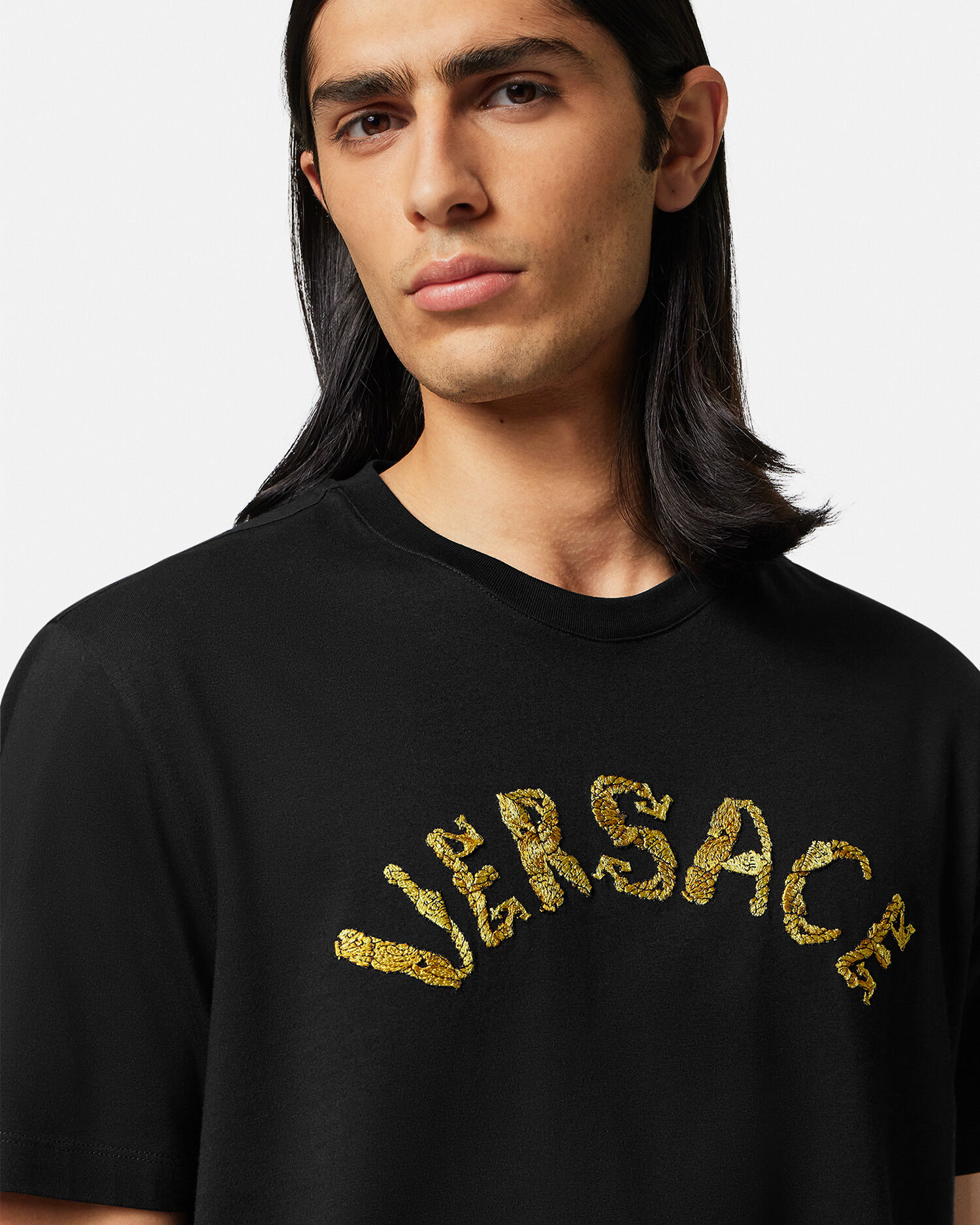 Versace t shirt black and gold top