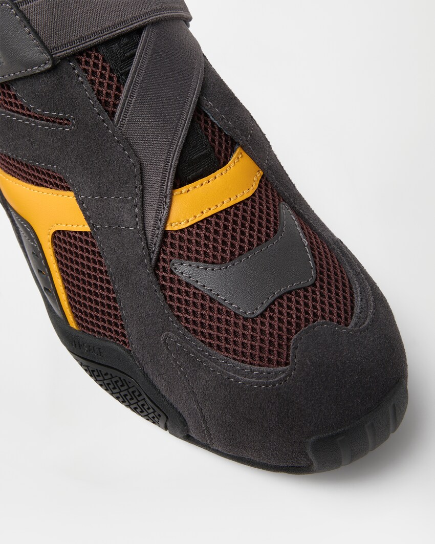 Galaxia Suede Sneakers  Gray+Yellow 4