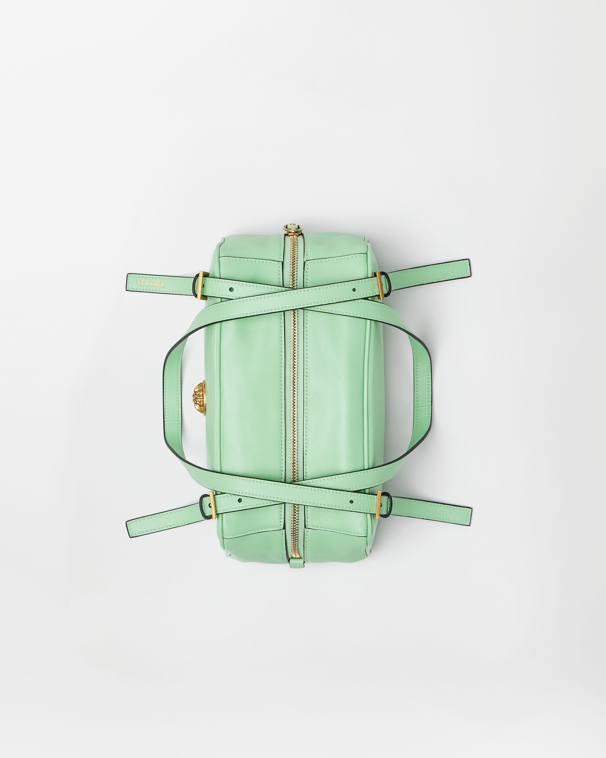 Emblème Nappa Bowling Bag Green | VERSACE US