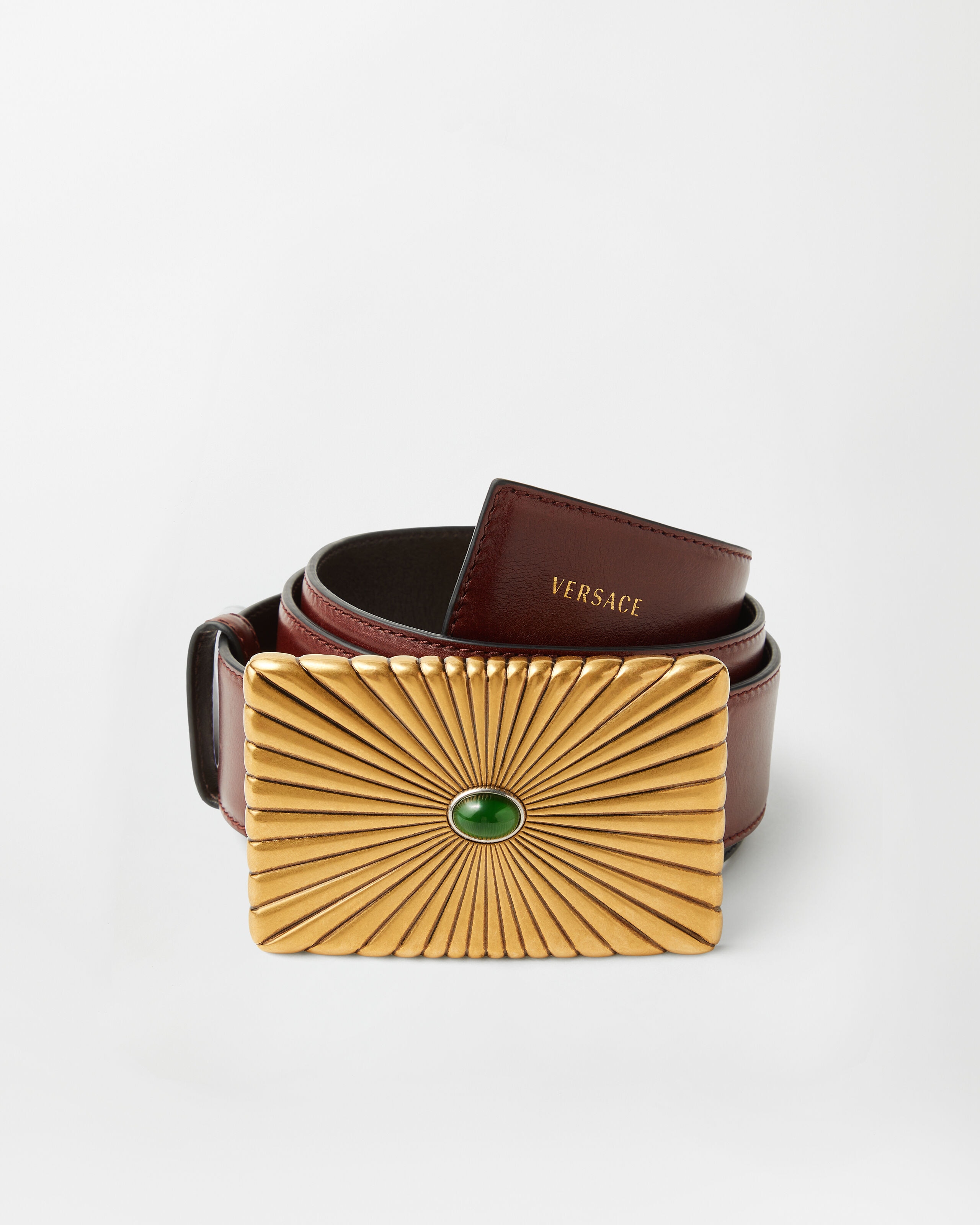 Leather Belt 4 cm Black | VERSACE US