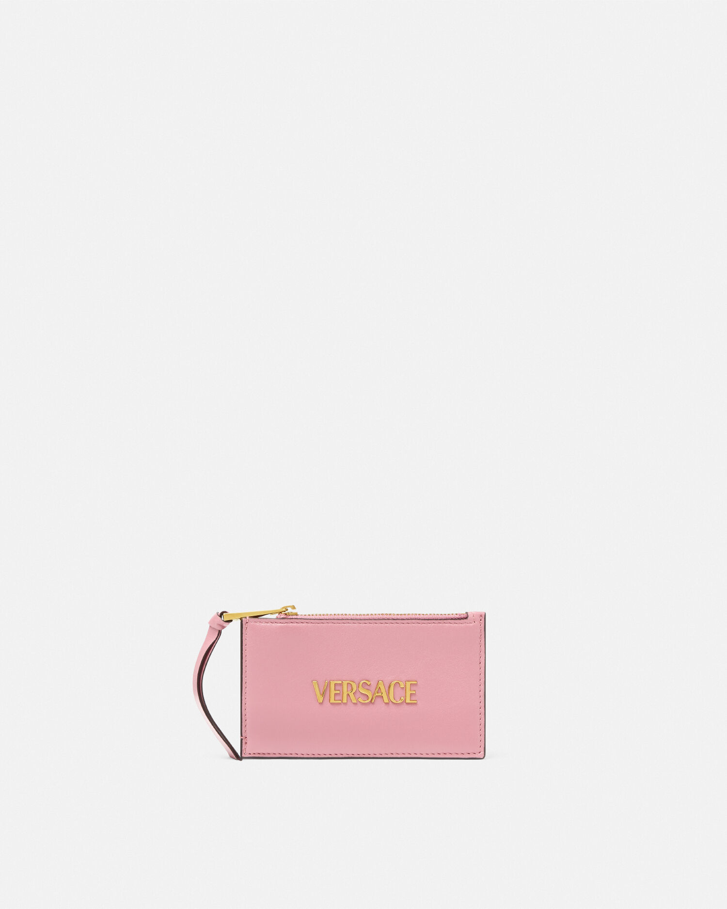 Versace Tag Nappa Card Holder Pink | VERSACE US