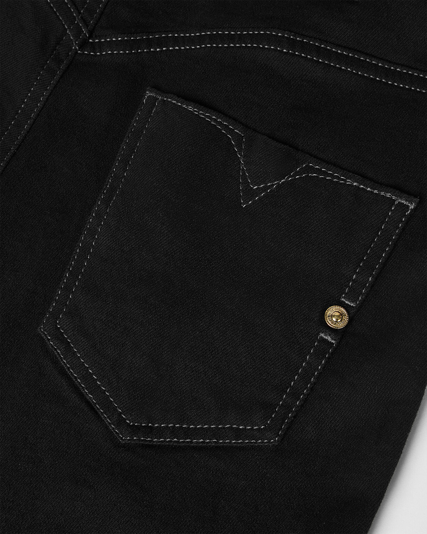 Baroque Buckle Flared Jeans Black | VERSACE