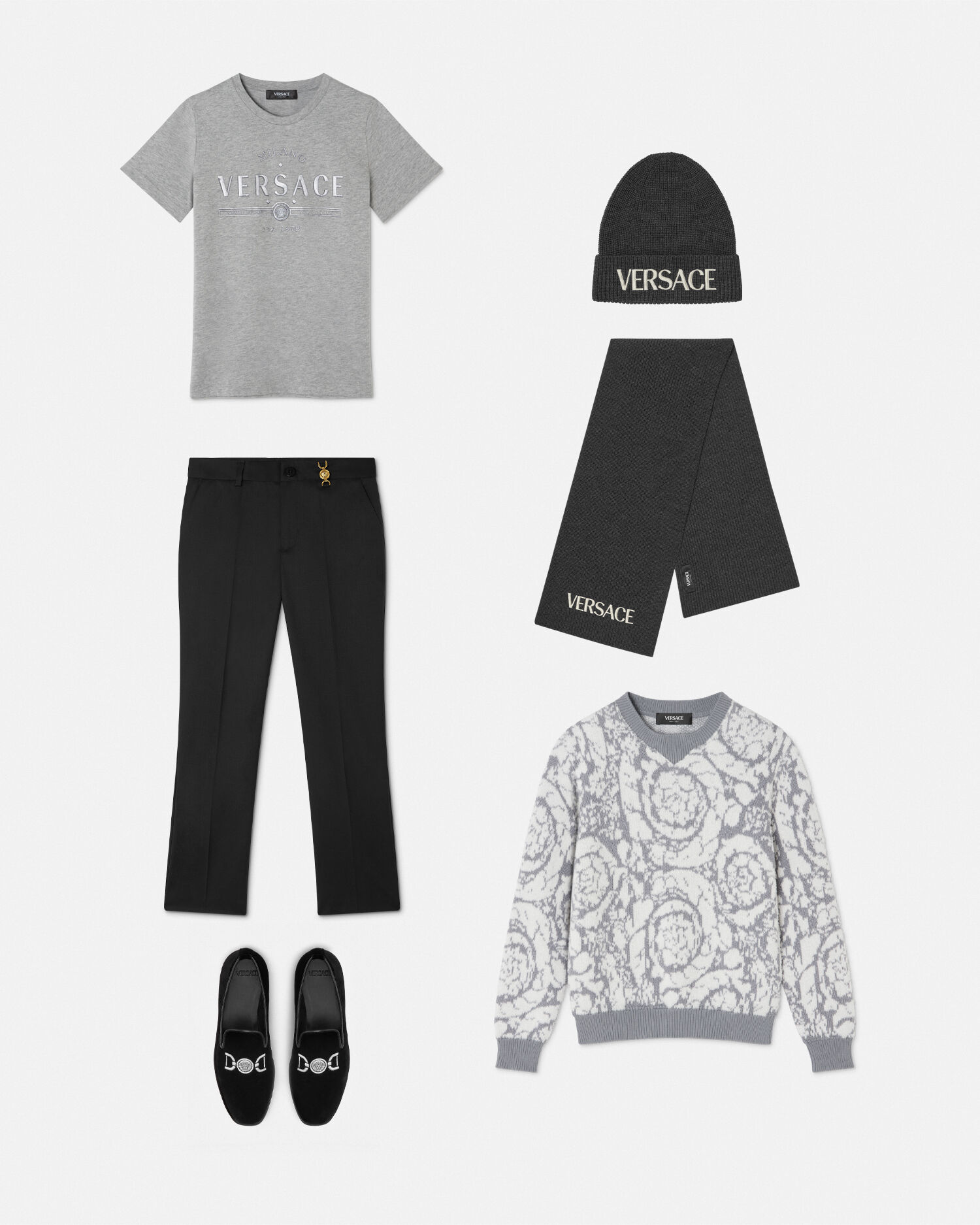 Versace shirt grey online