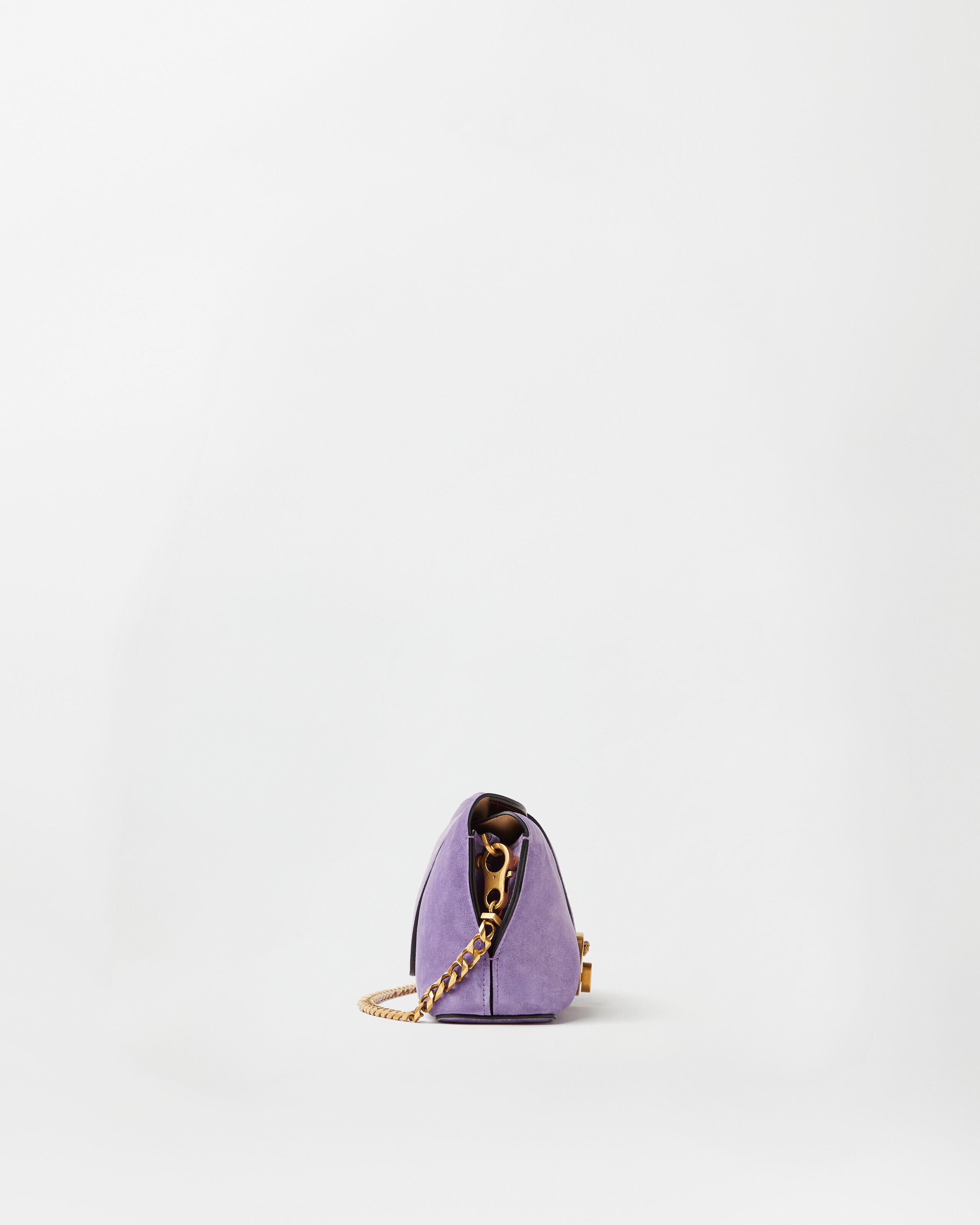 Vivian Suede Clutch Purple | VERSACE US