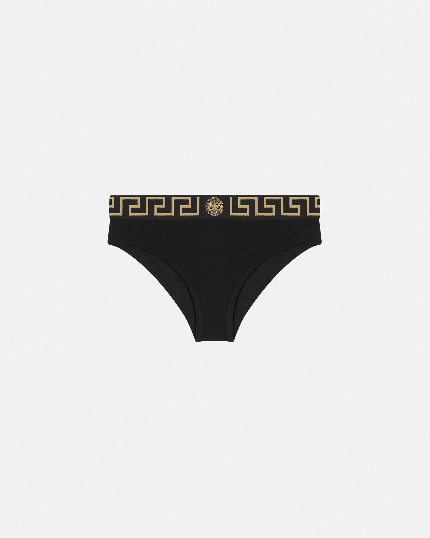 Jacquard Cotton-Jersey Briefs Black | VERSACE US