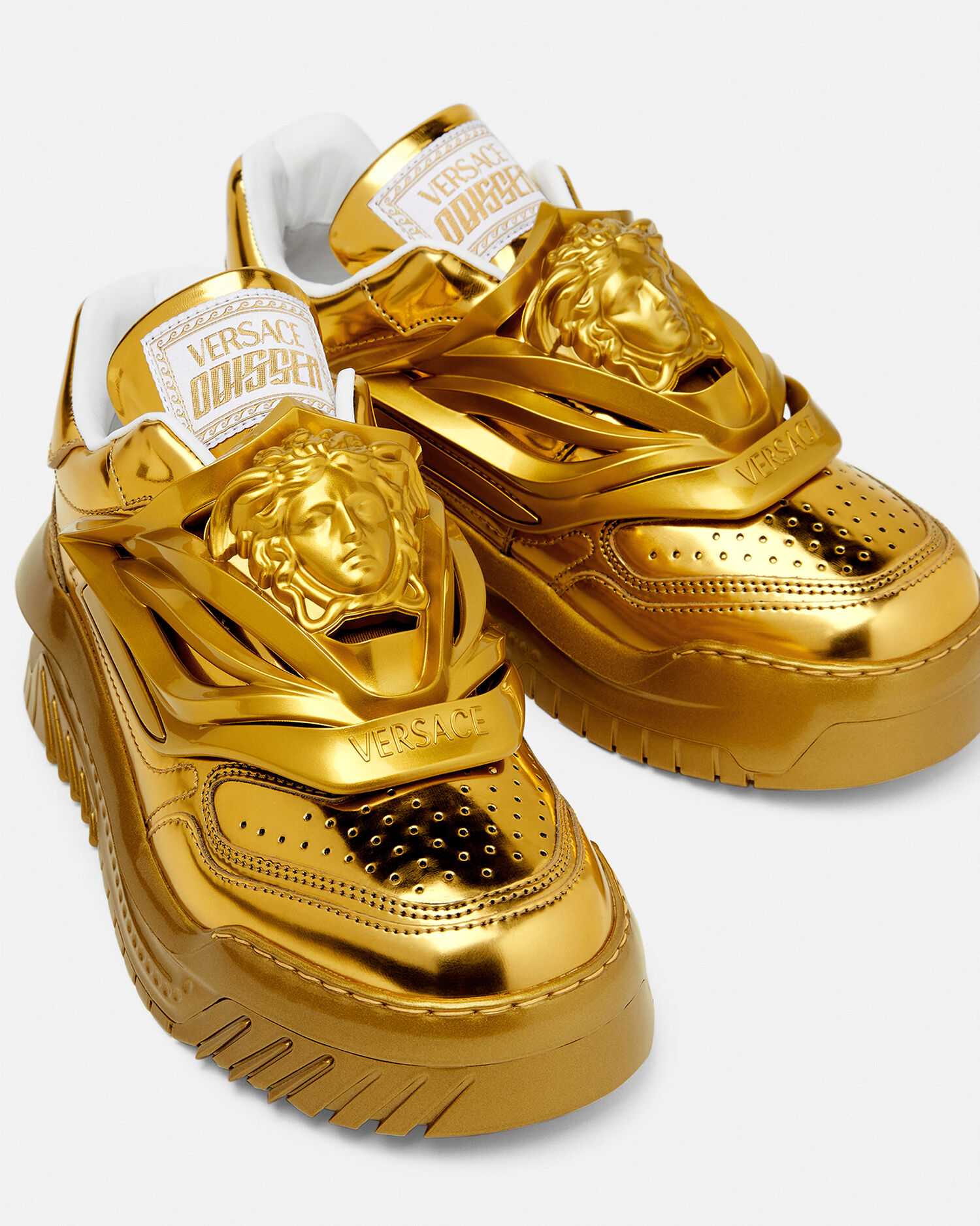 Odissea Metallic Trainers Gold Versace GB