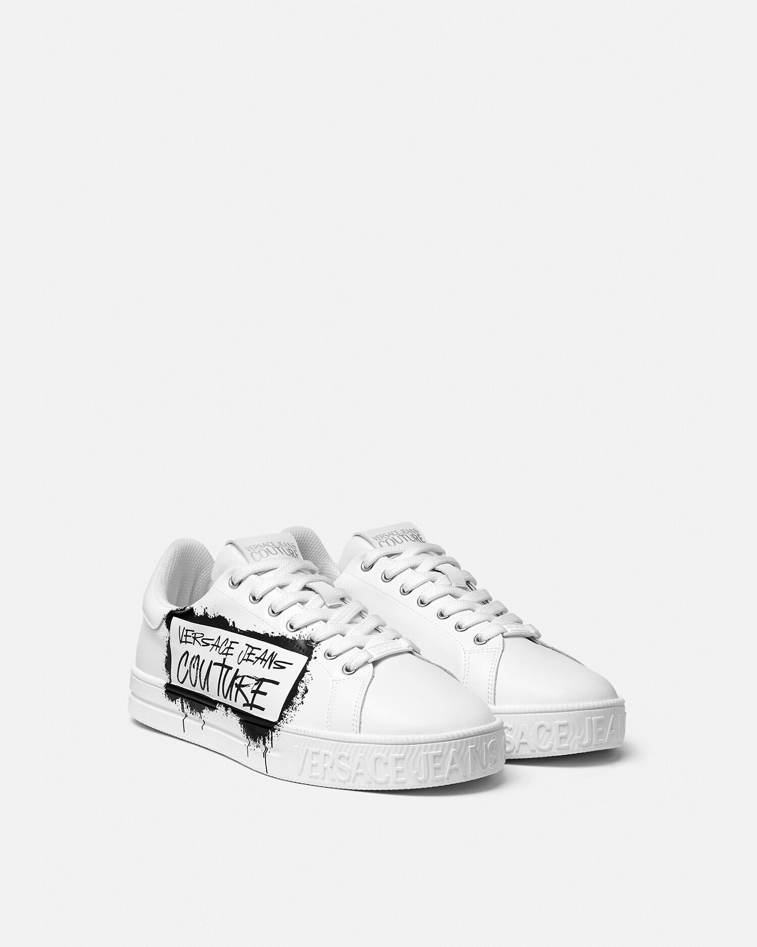 Court 88 Graffiti Sneakers White,Print | VERSACE US Court 88 Graffiti Sneakers White,Print | VERSACE US