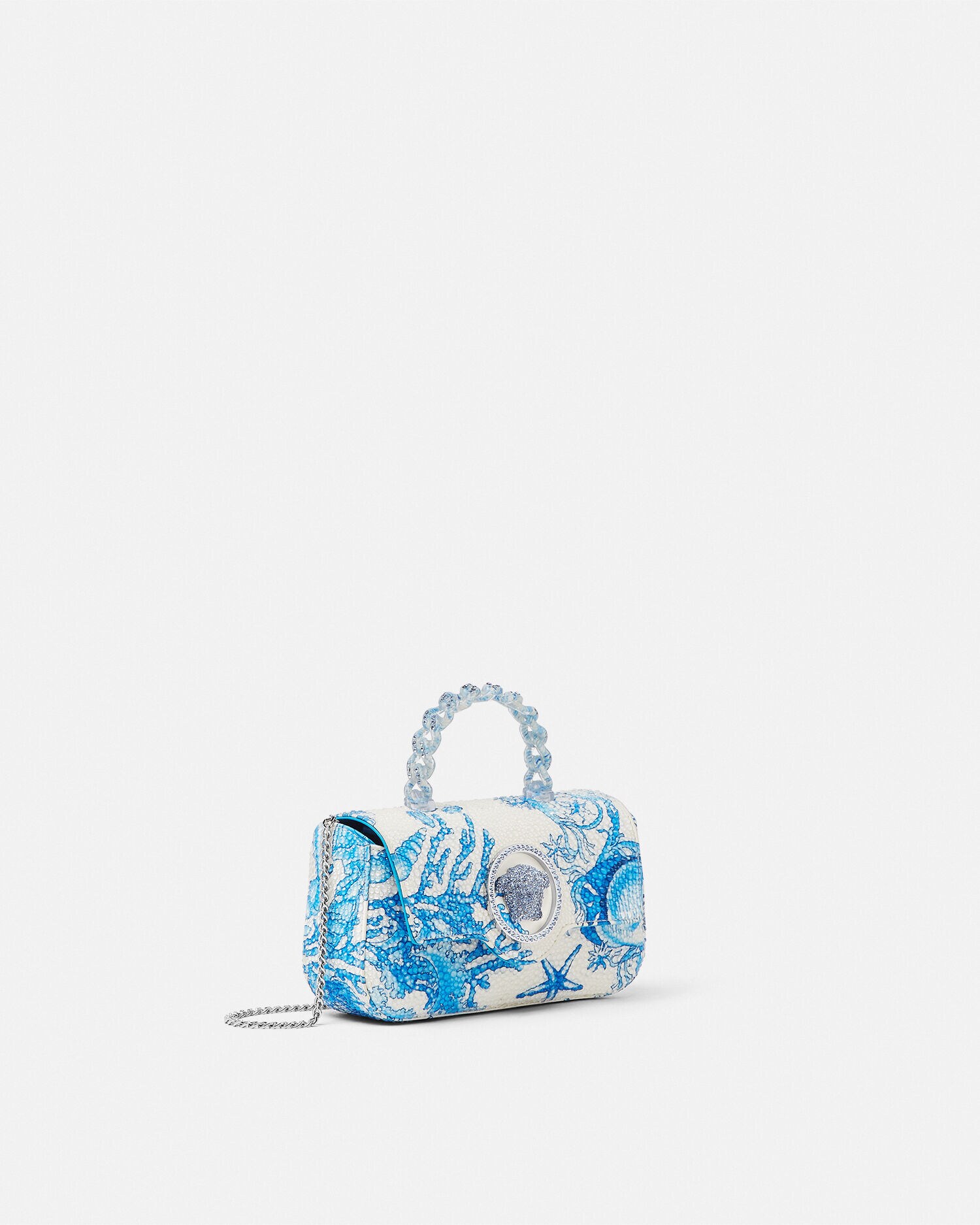 新品未使用✌️VERSACE Barocco ハンドバッグ　ショルダー付き Underwater Barocco La Medusa Mini Bag White,Blue | VERSACE US