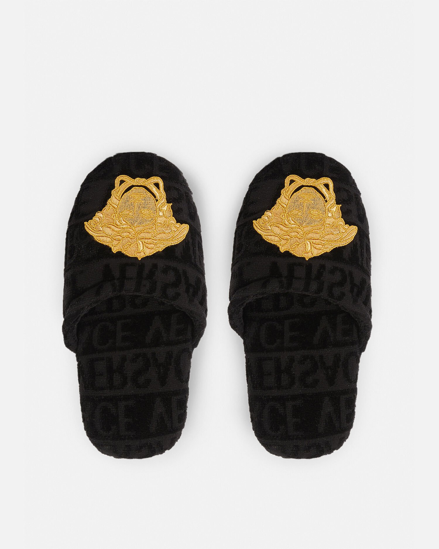 Versace Embroidered Medusa Slippers Home Collection Online