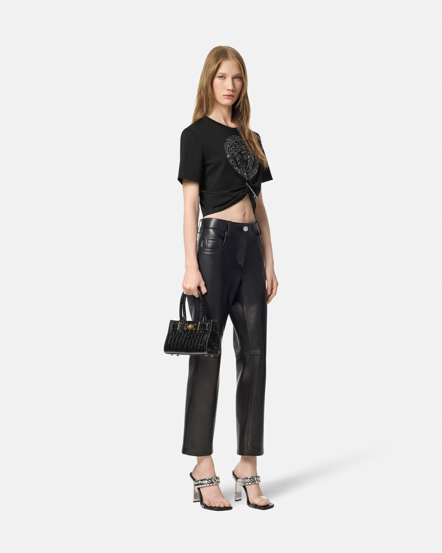 Sleeveless top with openwork detail, black | Marella