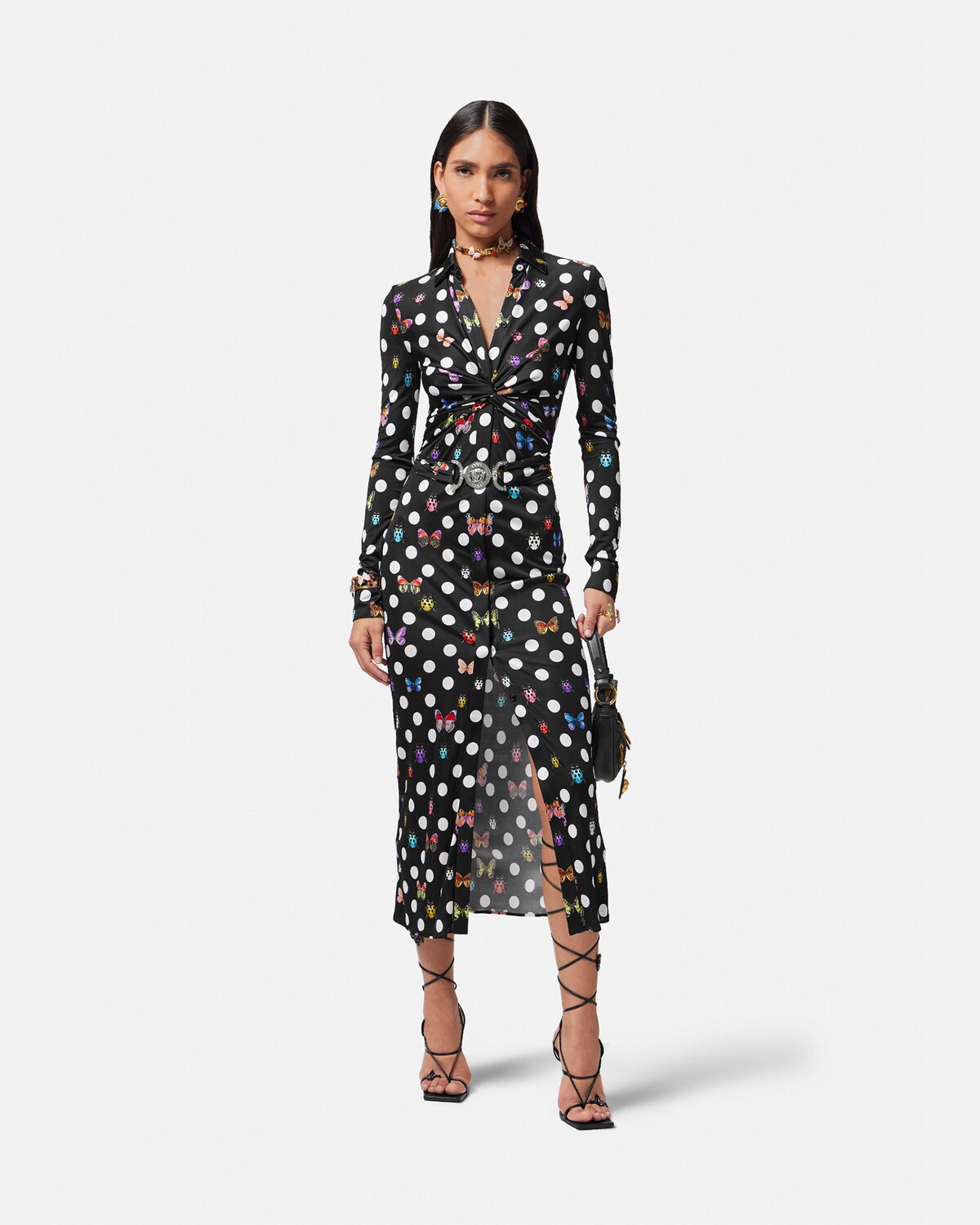 Versace Butterflies Medusa '95 Shirt Midi Dress for Women US Online Store