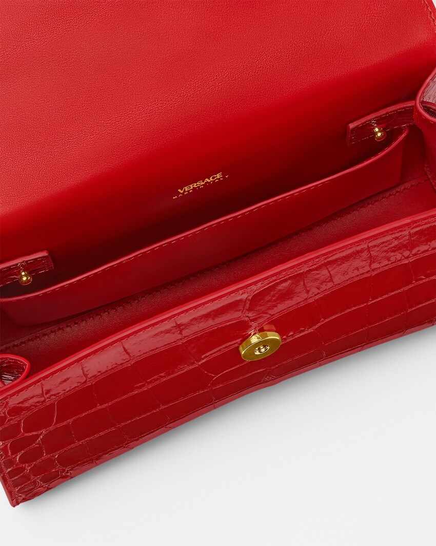 Versace Medusa '95 Henkeltasche mit Kroko-Effekt Rot 4