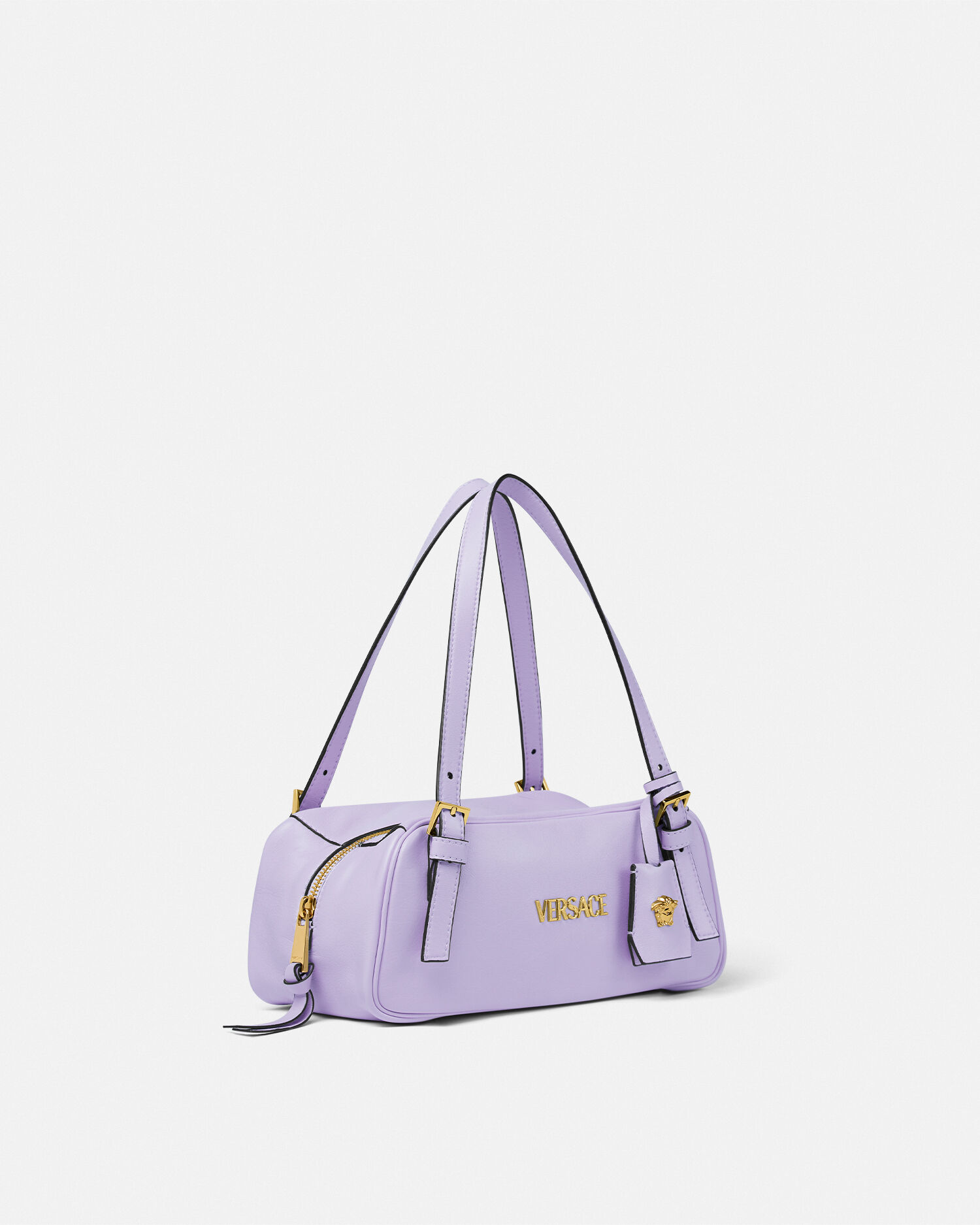 関税込 VERSACE＊ボウリング タグ ショルダーバッグ パープル Versace タグ ボウリング ショルダーバッグ | パープル