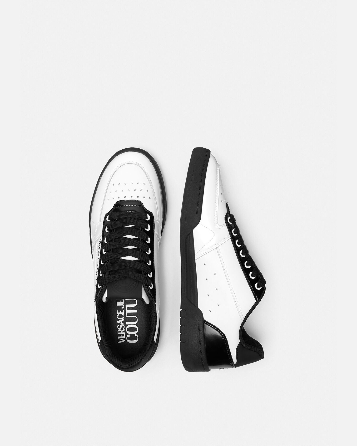 Versace trainers black sale and white