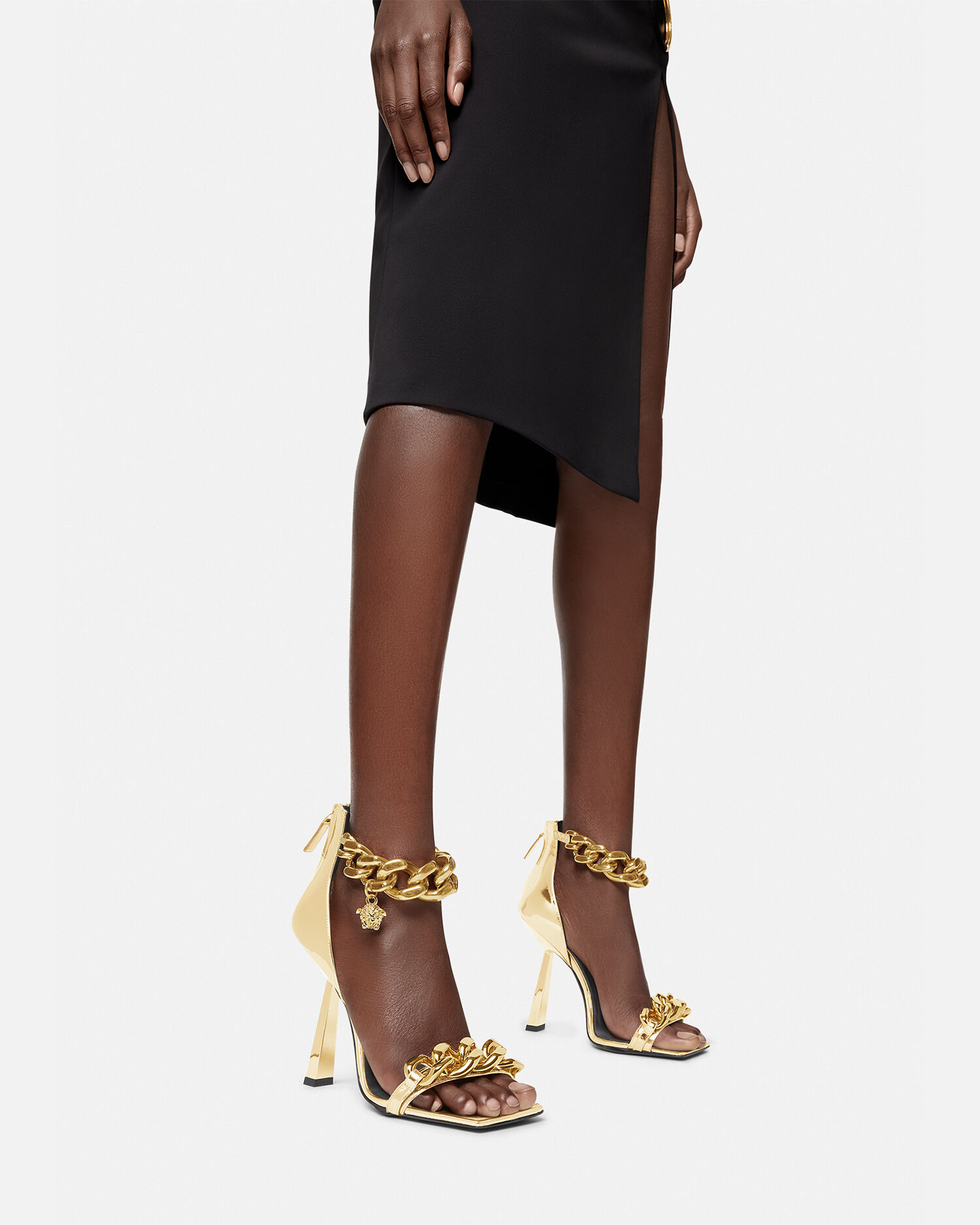 Versace Medusa Metallic Chain Sandals for Women Online Store EU
