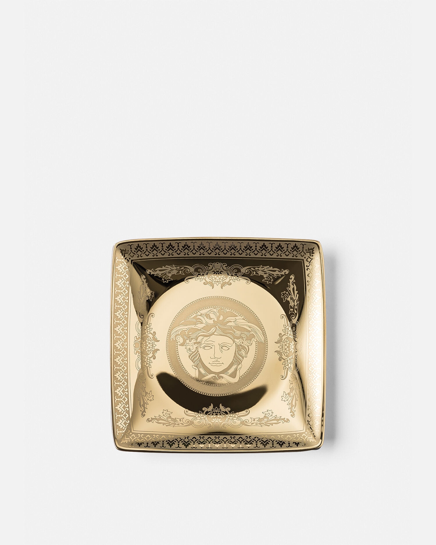 Golden Medusa Small Square Plate 12 cm Multicolor | VERSACE US