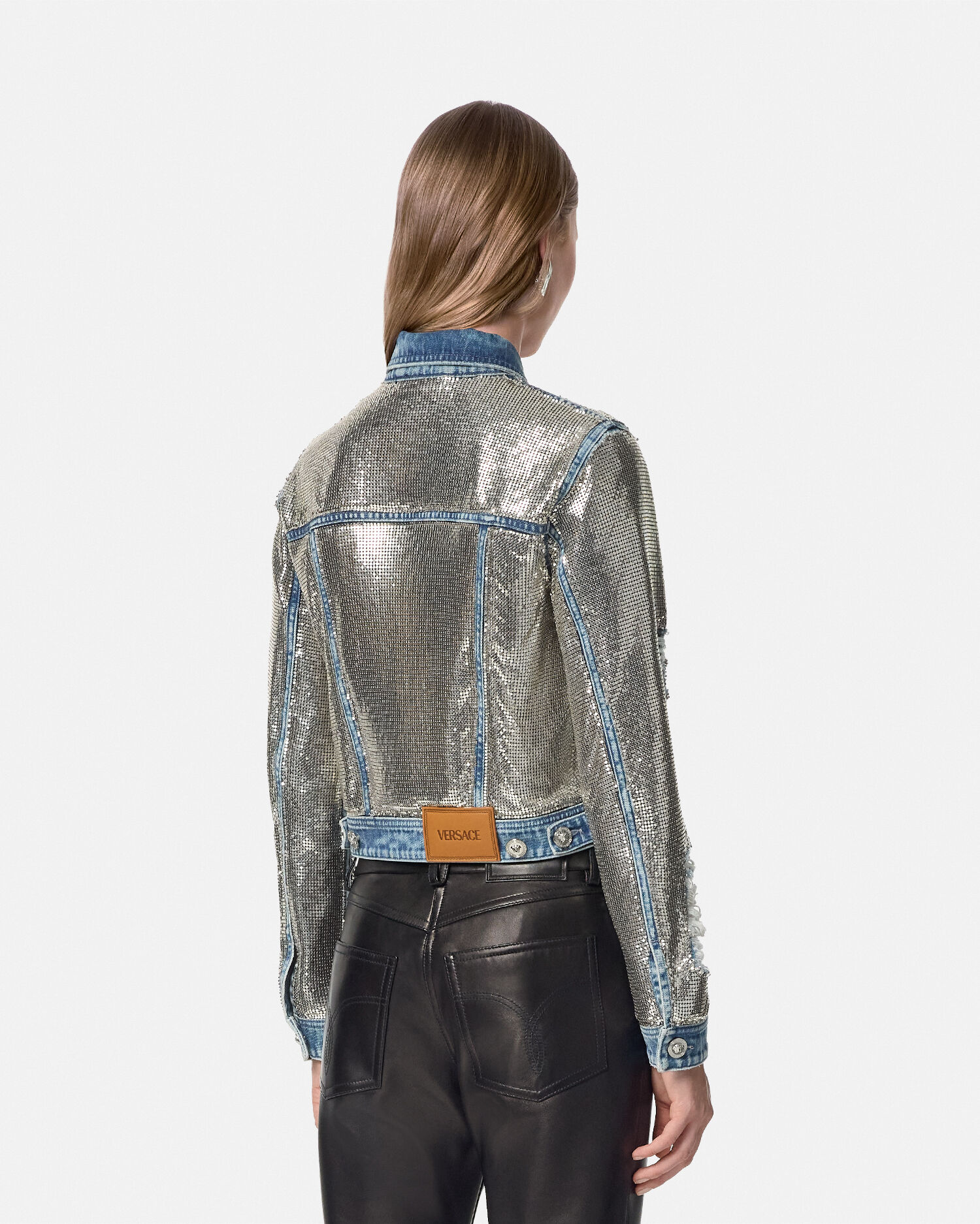 Mesh denim jacket on sale