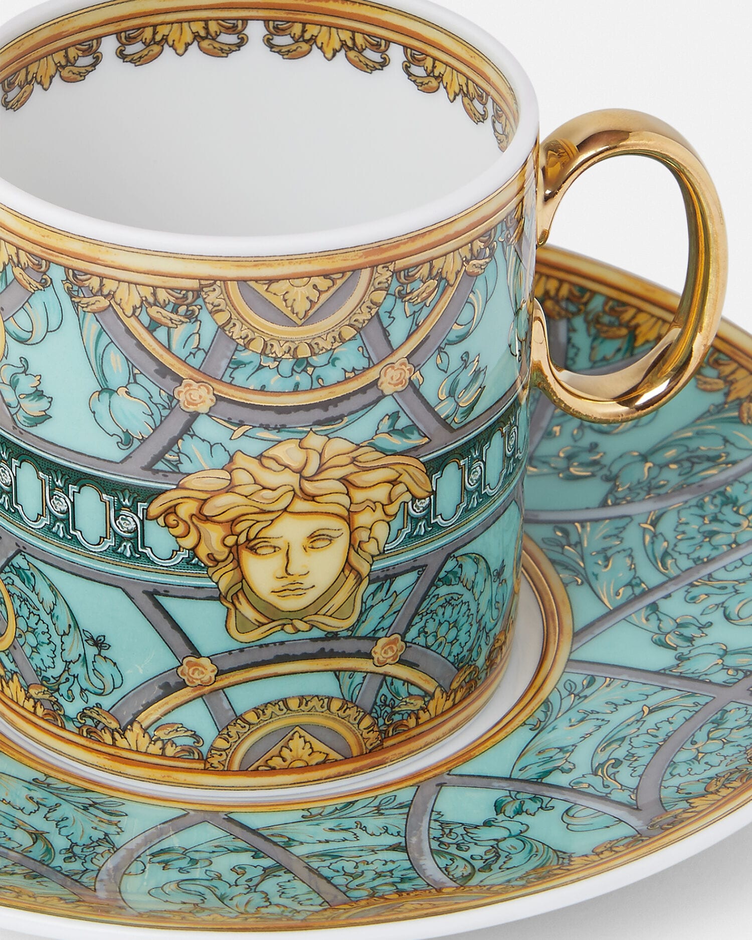 La Scala del Palazzo Verde Espresso Set Print | VERSACE US