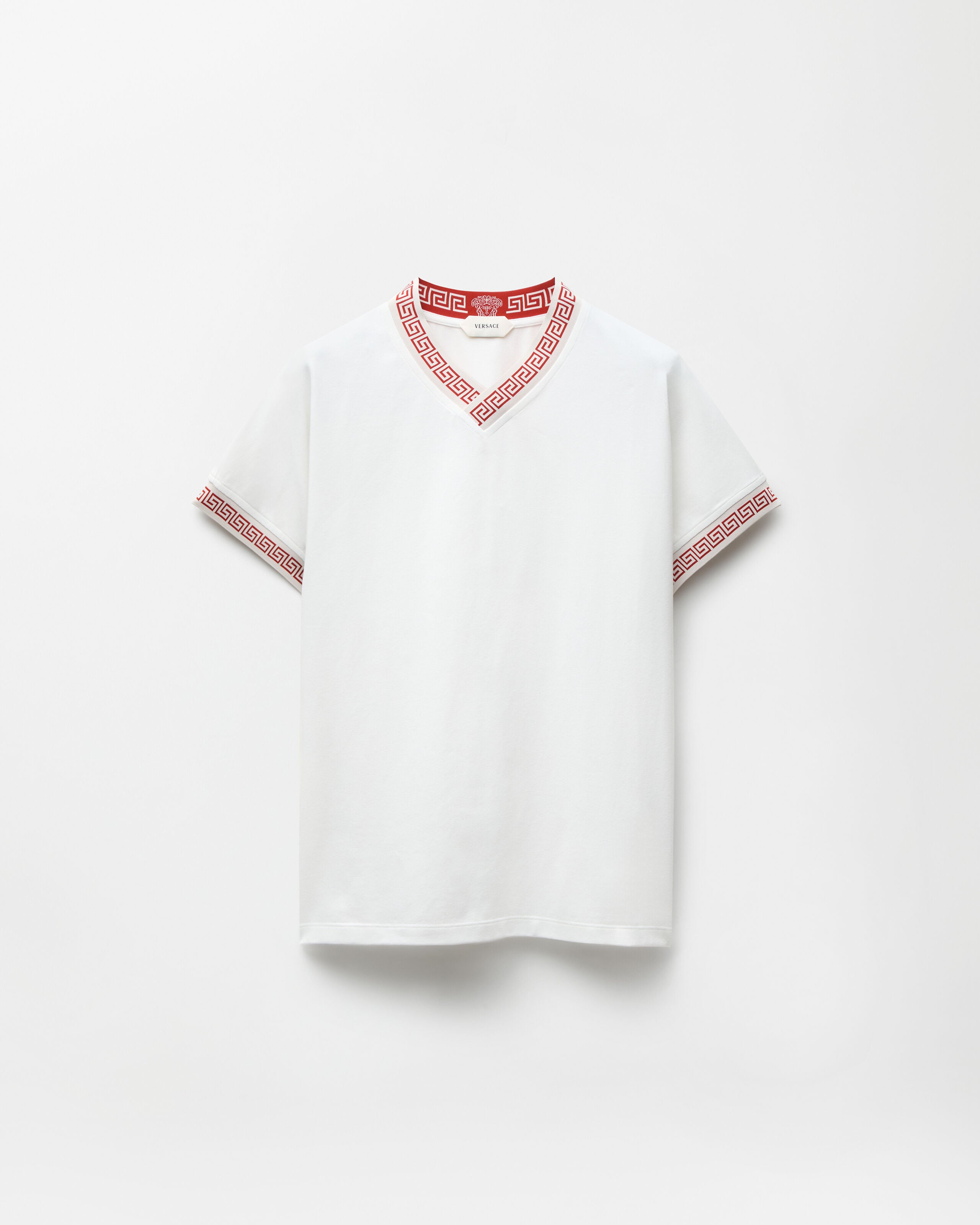 VERSACE Tシャツ Sサイズ Jacquard Stretch Cotton-Jersey Slim T-Shirt White | VERSACE US