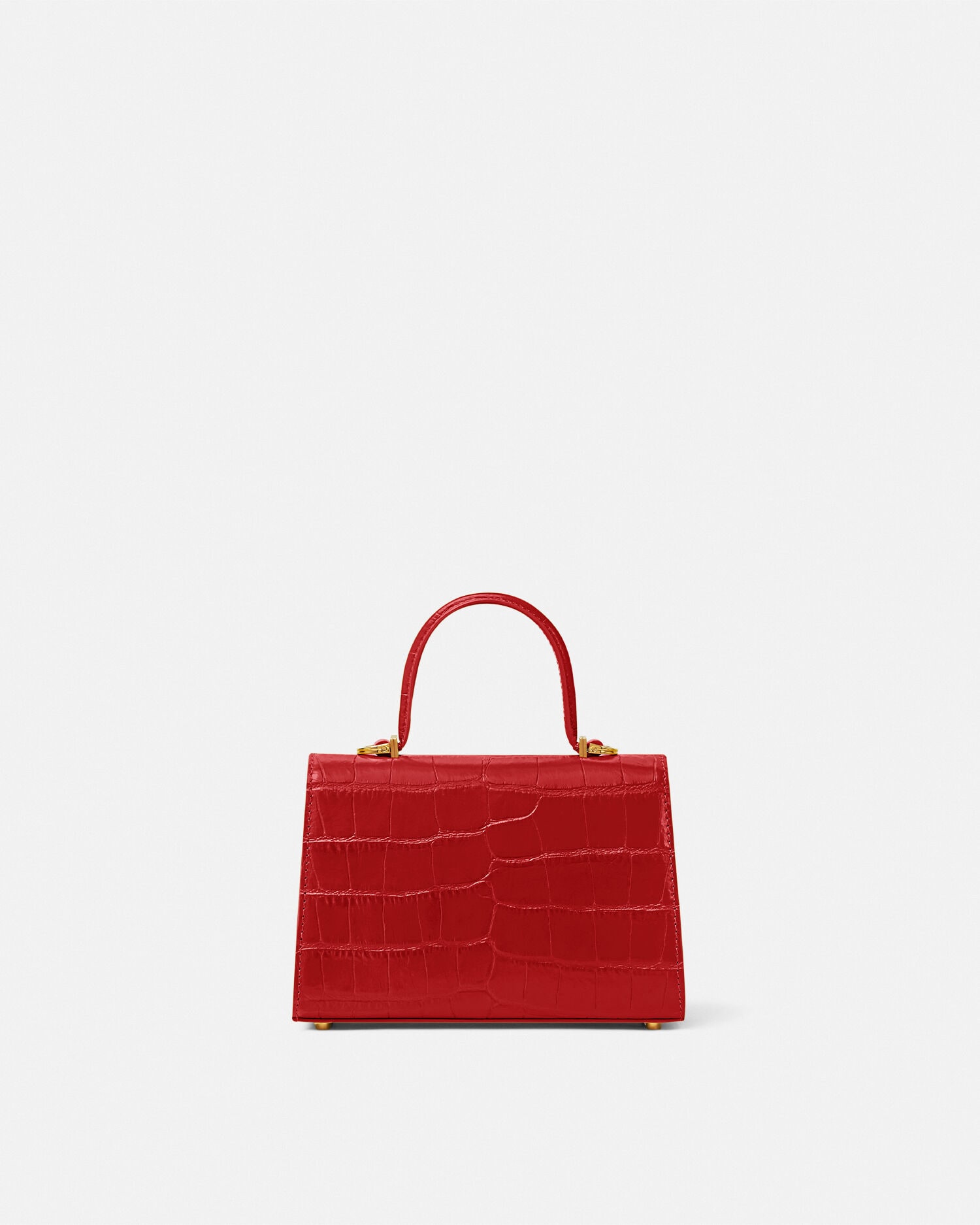Medusa '95 Small Croc-Effect Top-Handle Red | VERSACE US