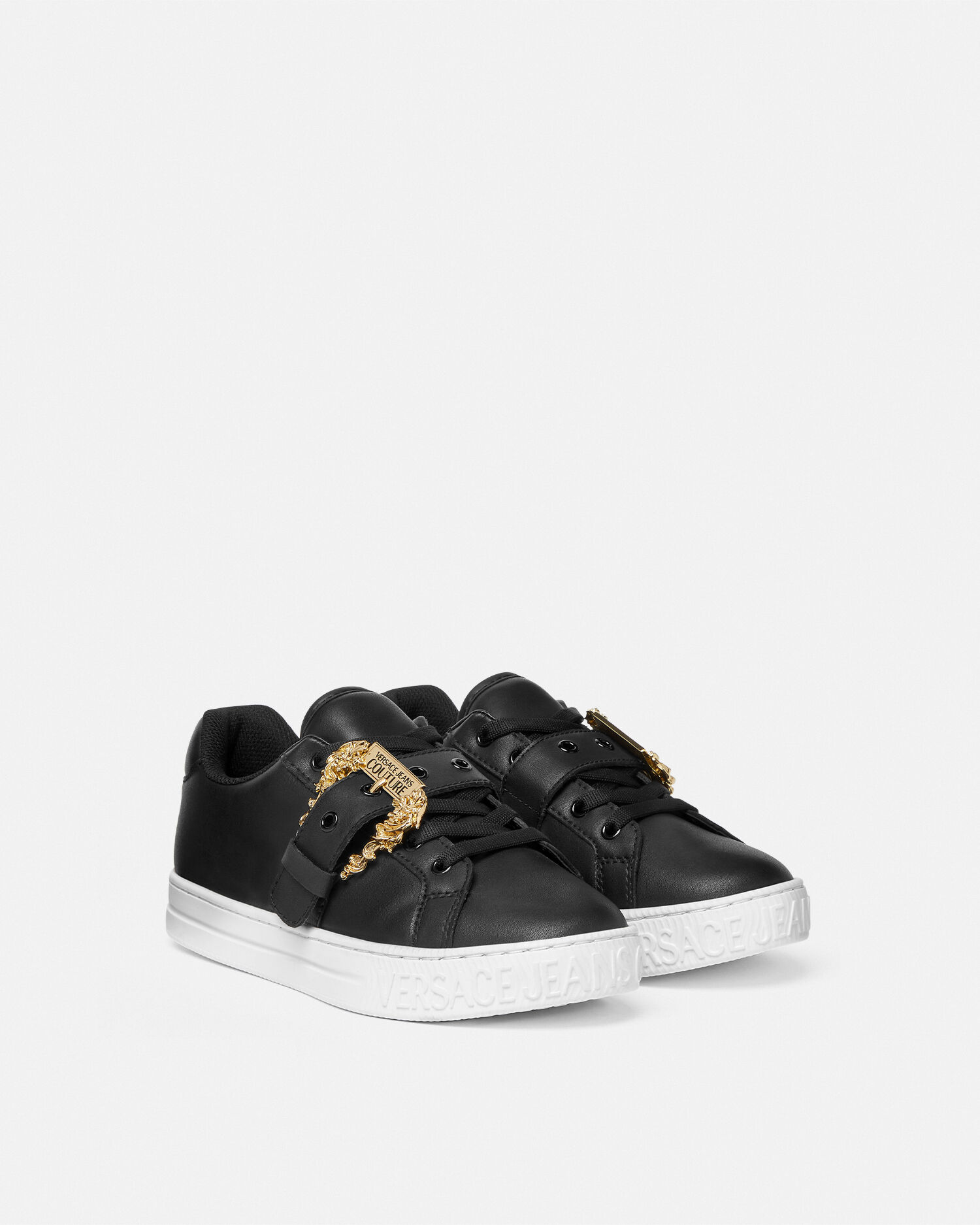 代引き人気 88 Court Couture1 US VERSACE | Black,Print Sneakers 靴