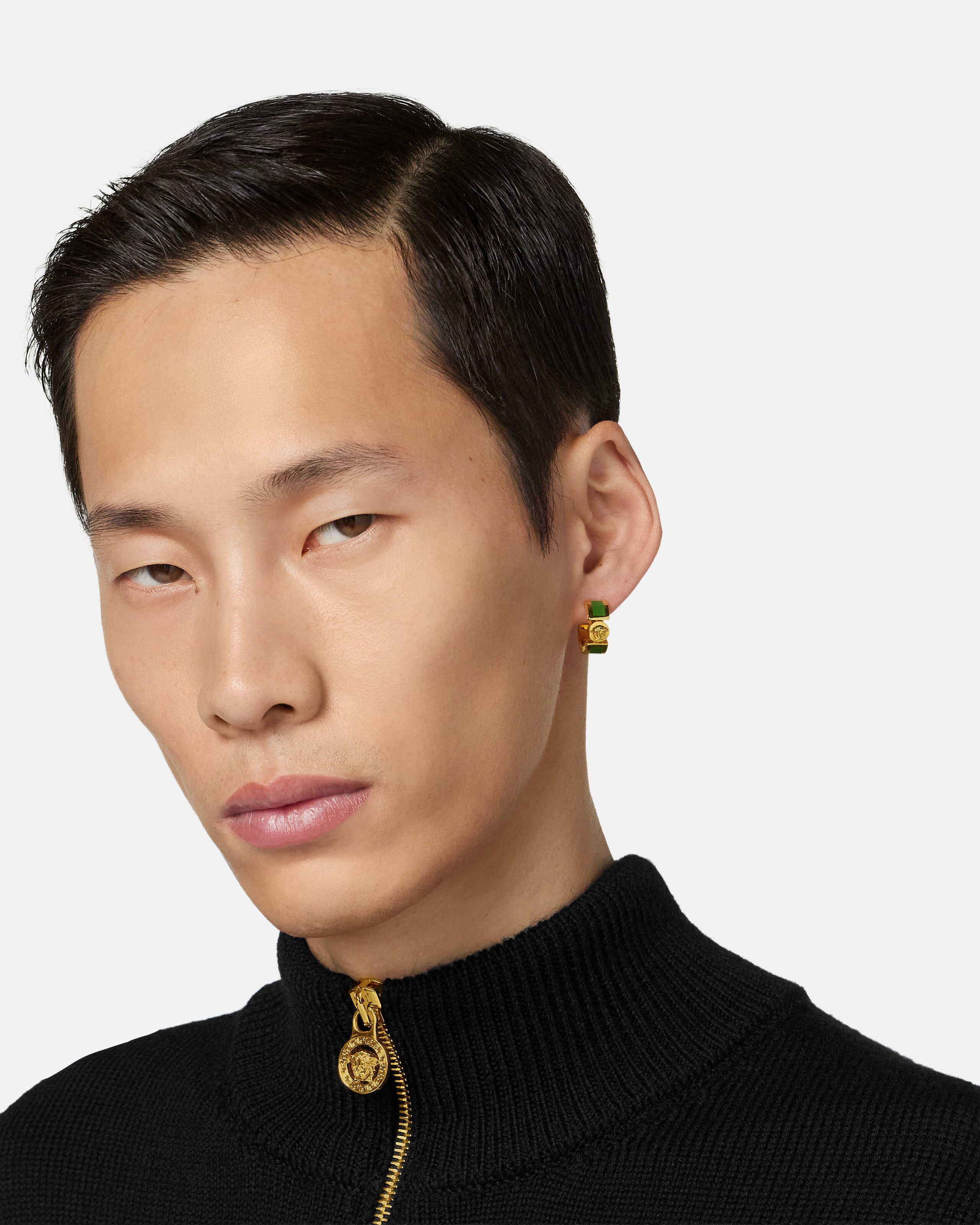 Icon Earrings Green,Gold | VERSACE US