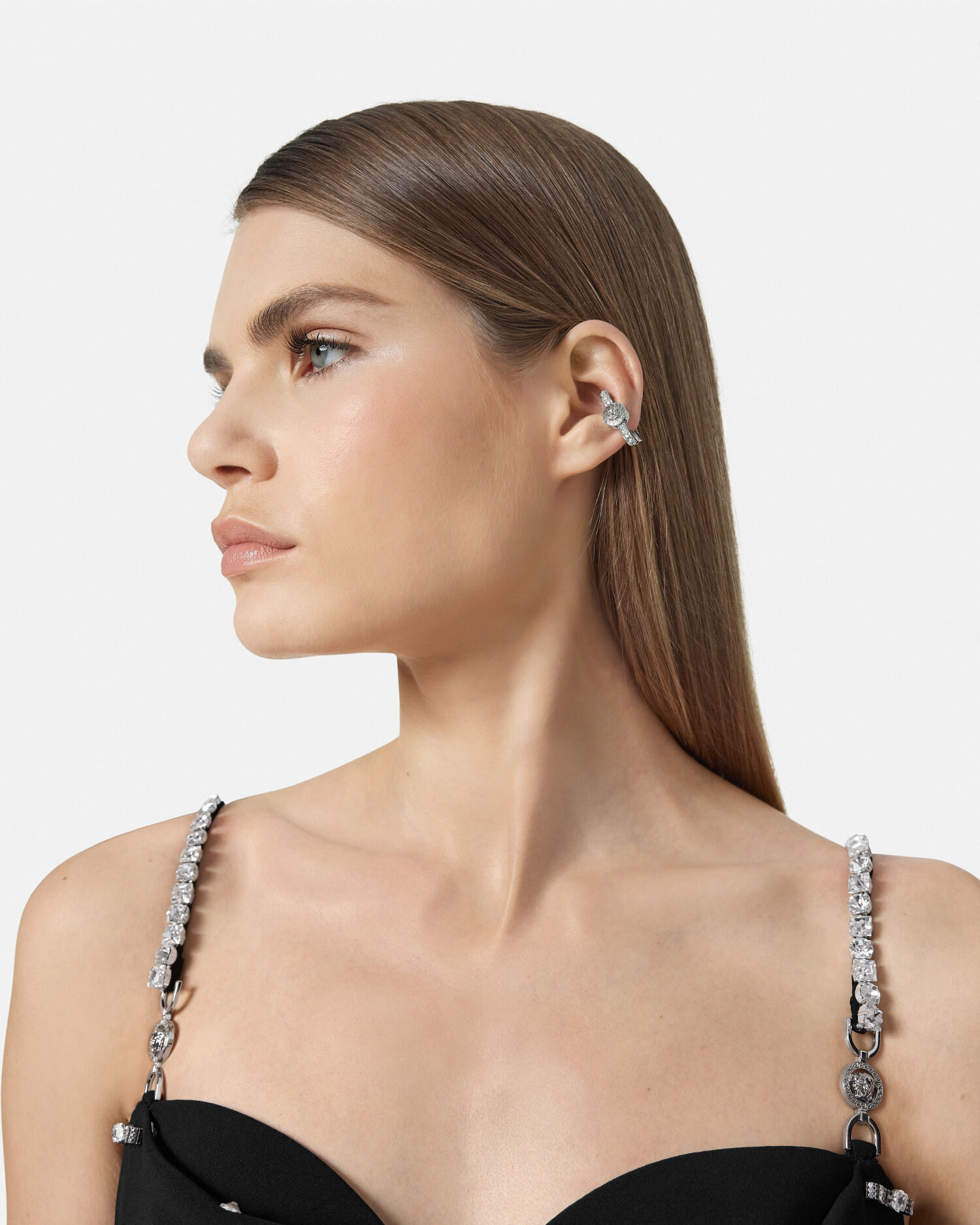 Gianni Ribbon Crystal Ear Cuff