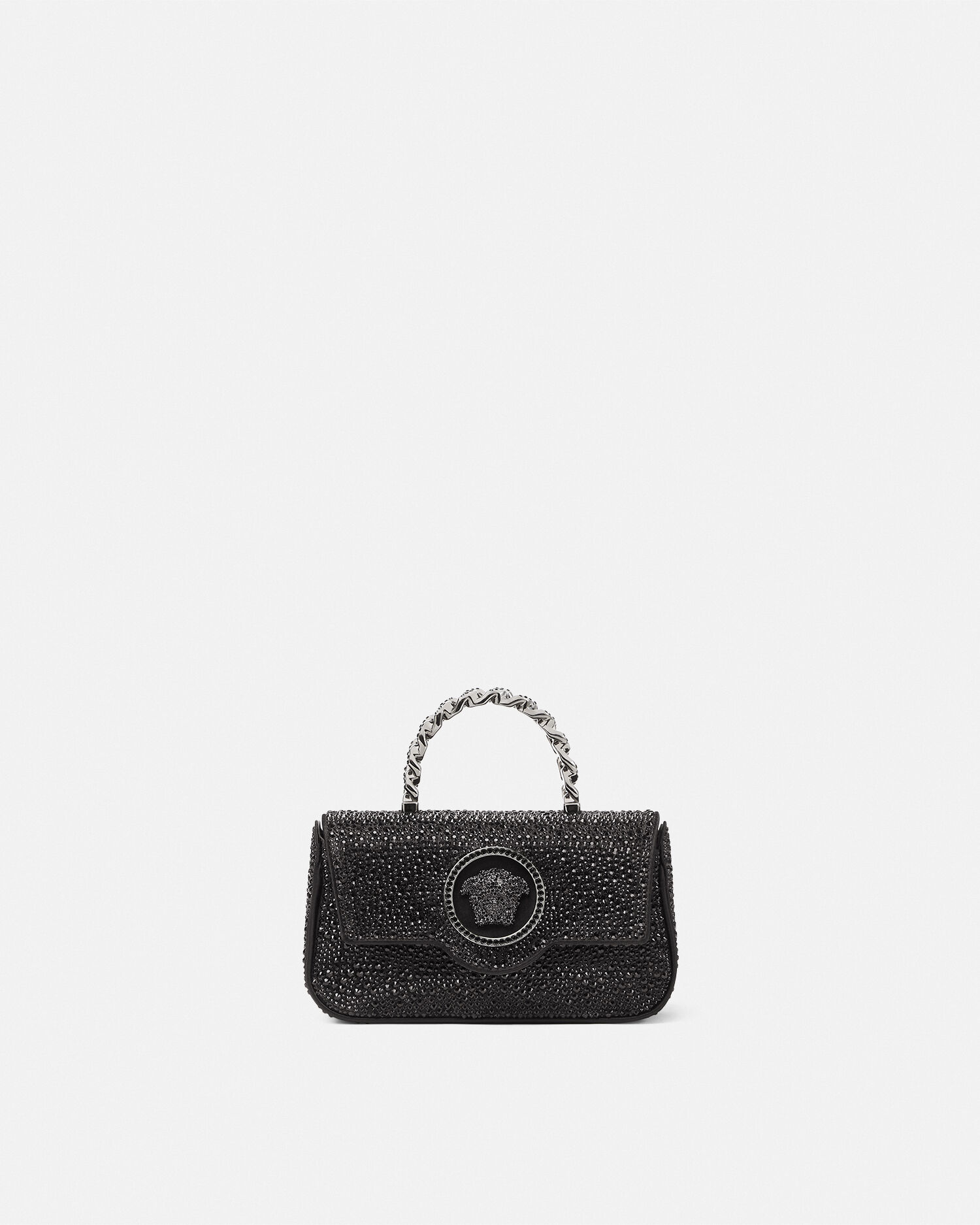 Versace la medusa embellished satin mini bag