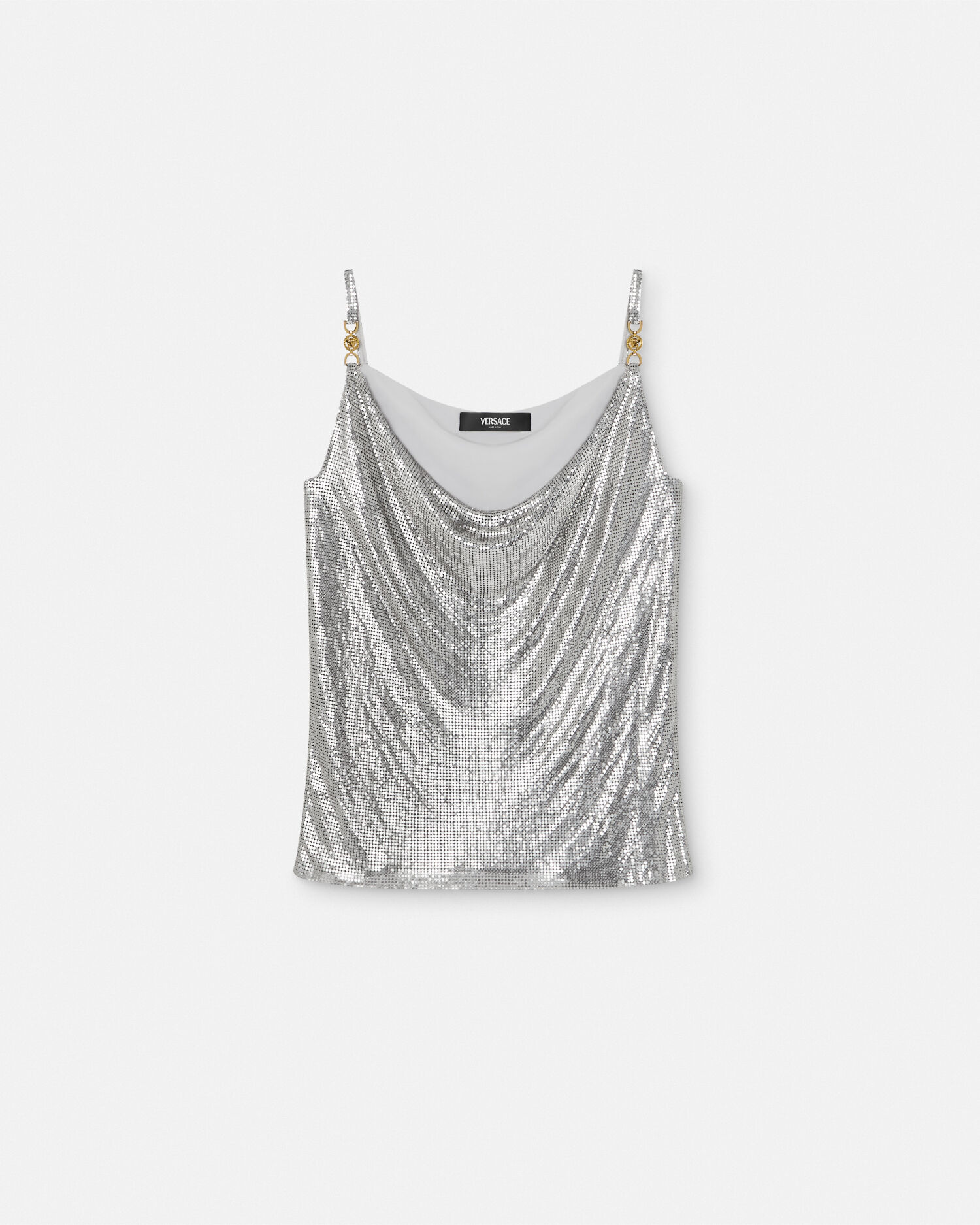 Top camisole con maglia metallica VERSACE IT