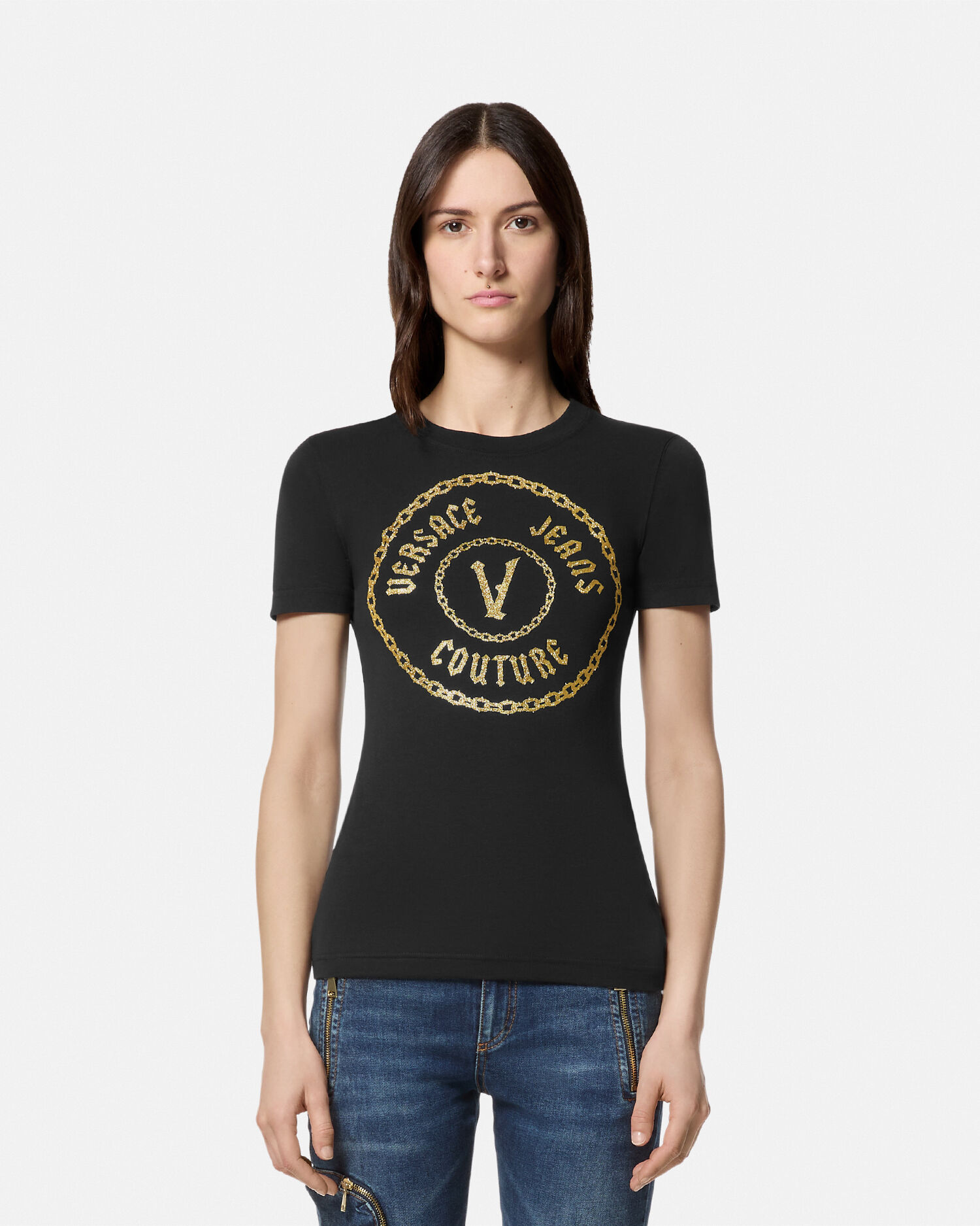 Versace gold chain shirt top
