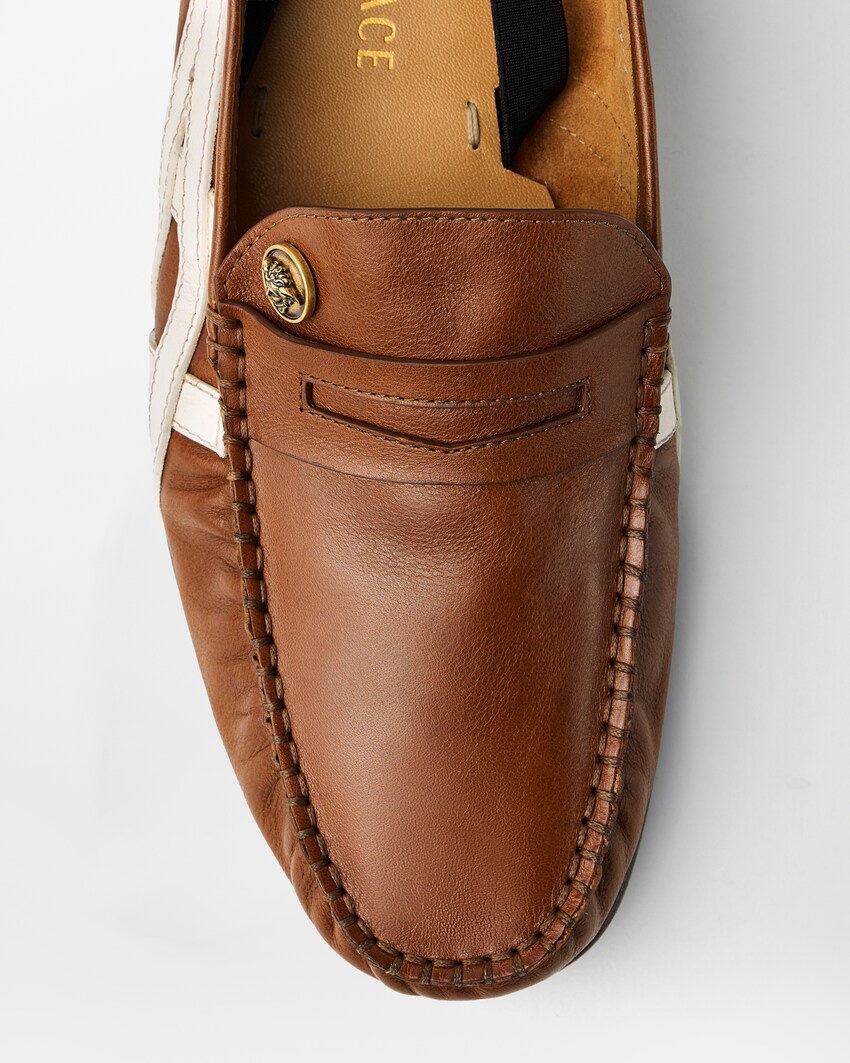 Sakura mocassins en cuir Brun+Blanc 6