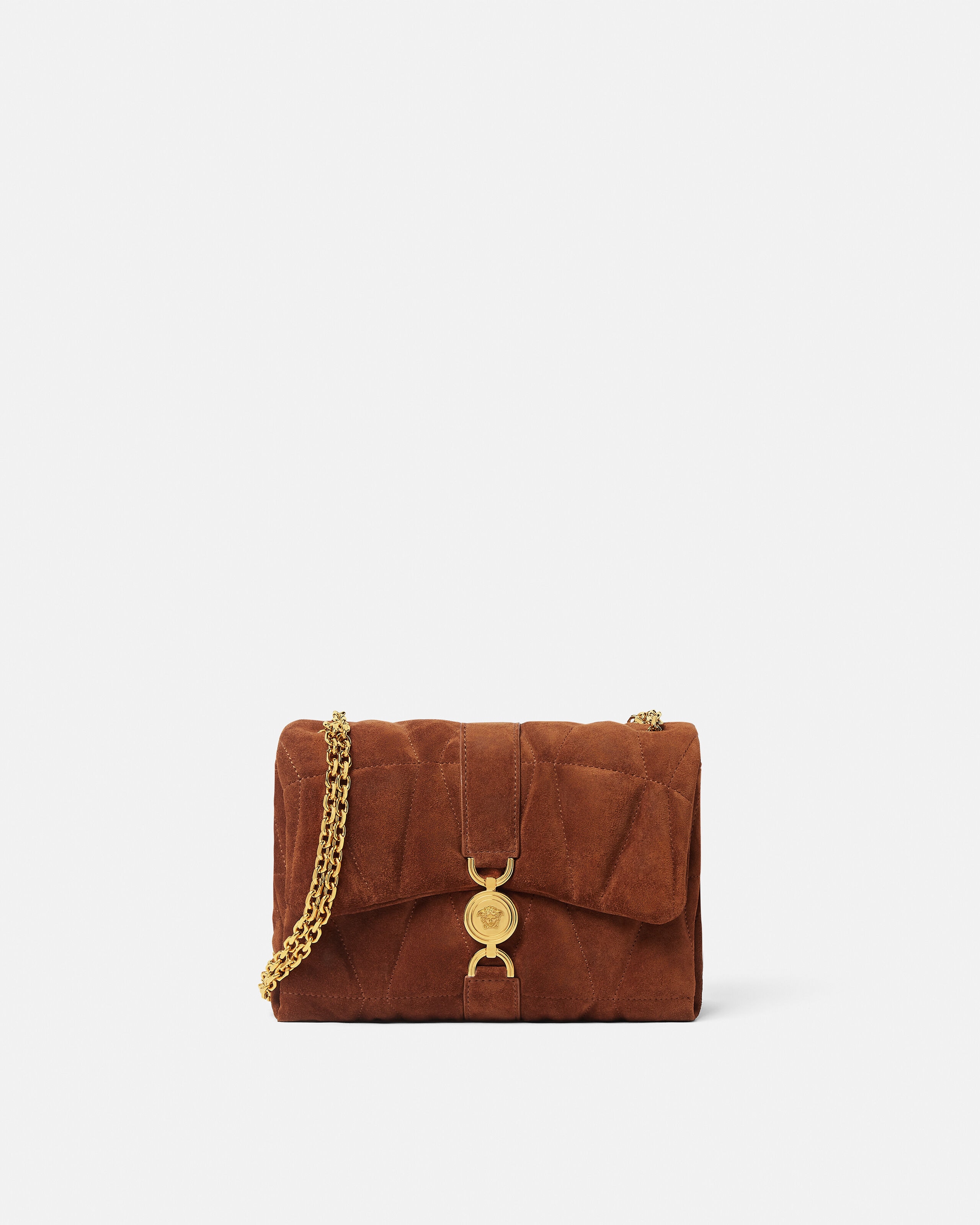 Kleio Quilted Suede Shoulder Bag