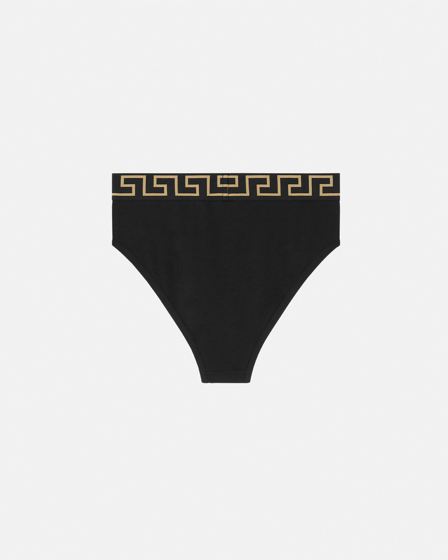 Cotton-Jersey High-Waist Briefs Black | VERSACE US