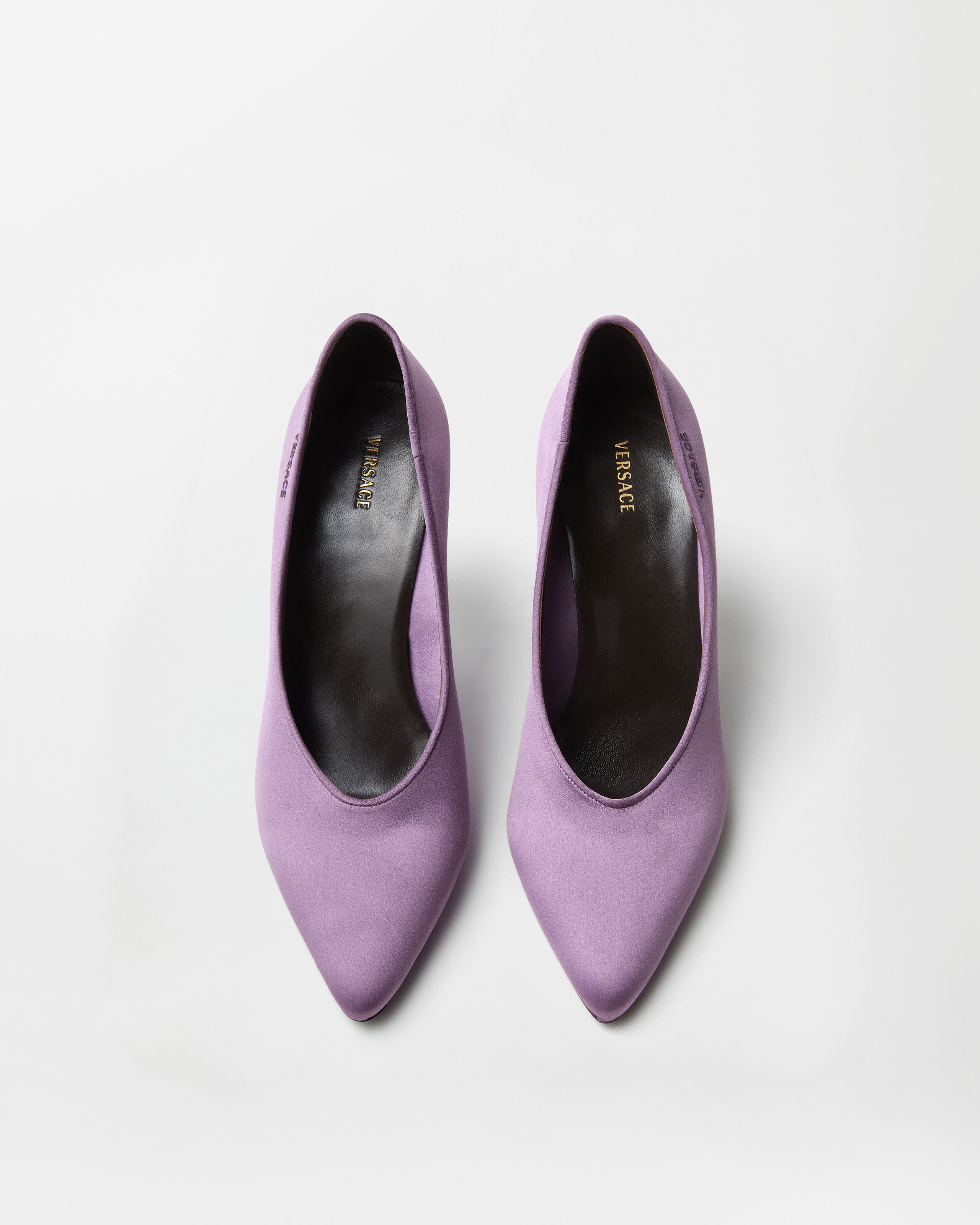 Gianni Satin Pumps 90 mm Purple | VERSACE US