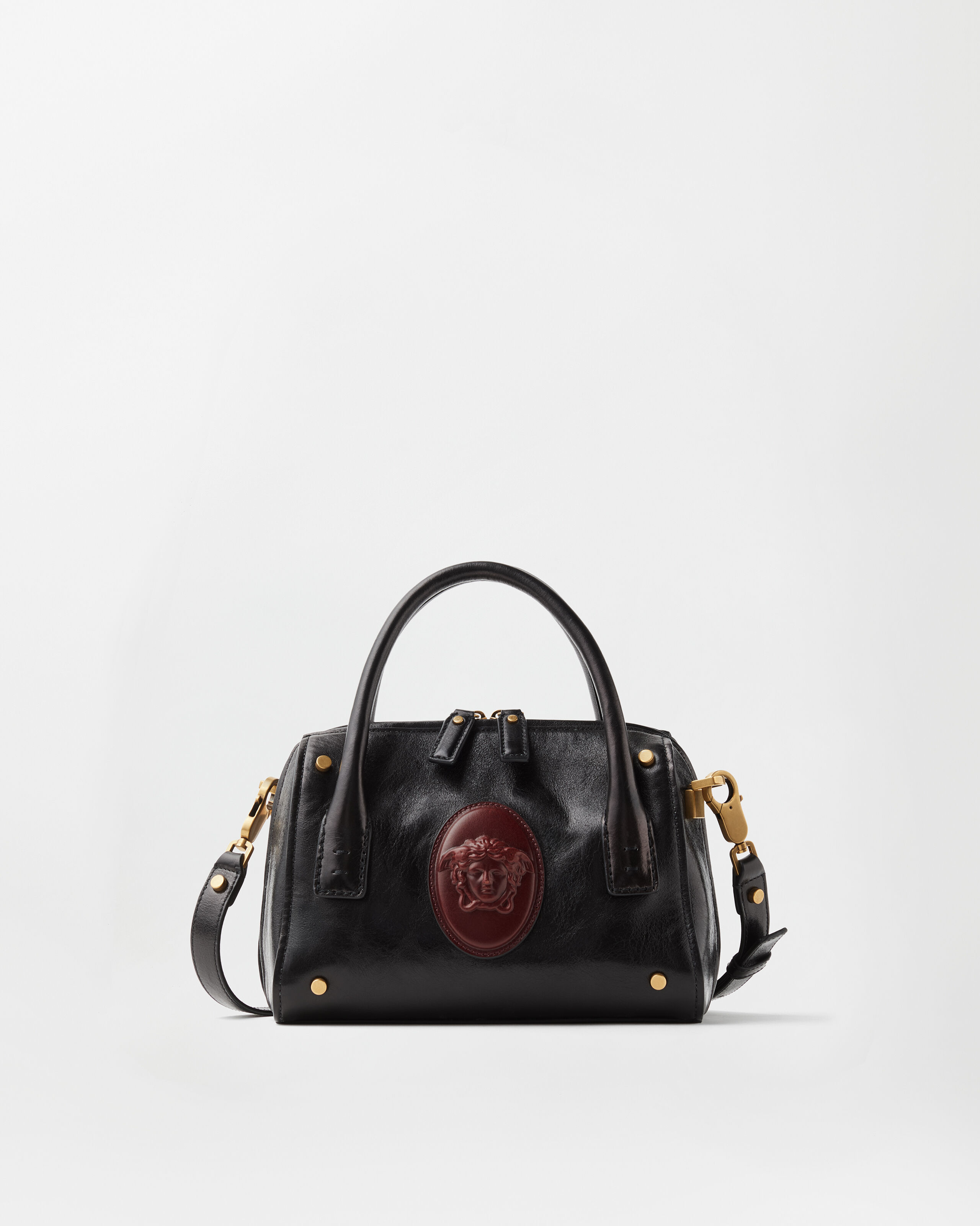 Versace roomy small leather boston bag