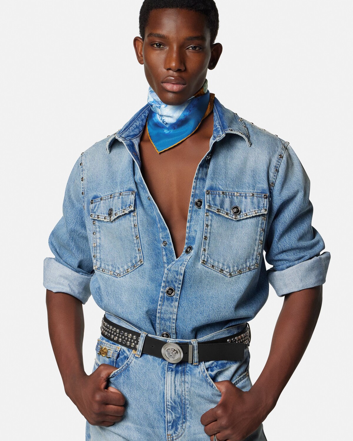 Foulard aus bedrucktem Seidentwill 90 cm  Gemustert 3