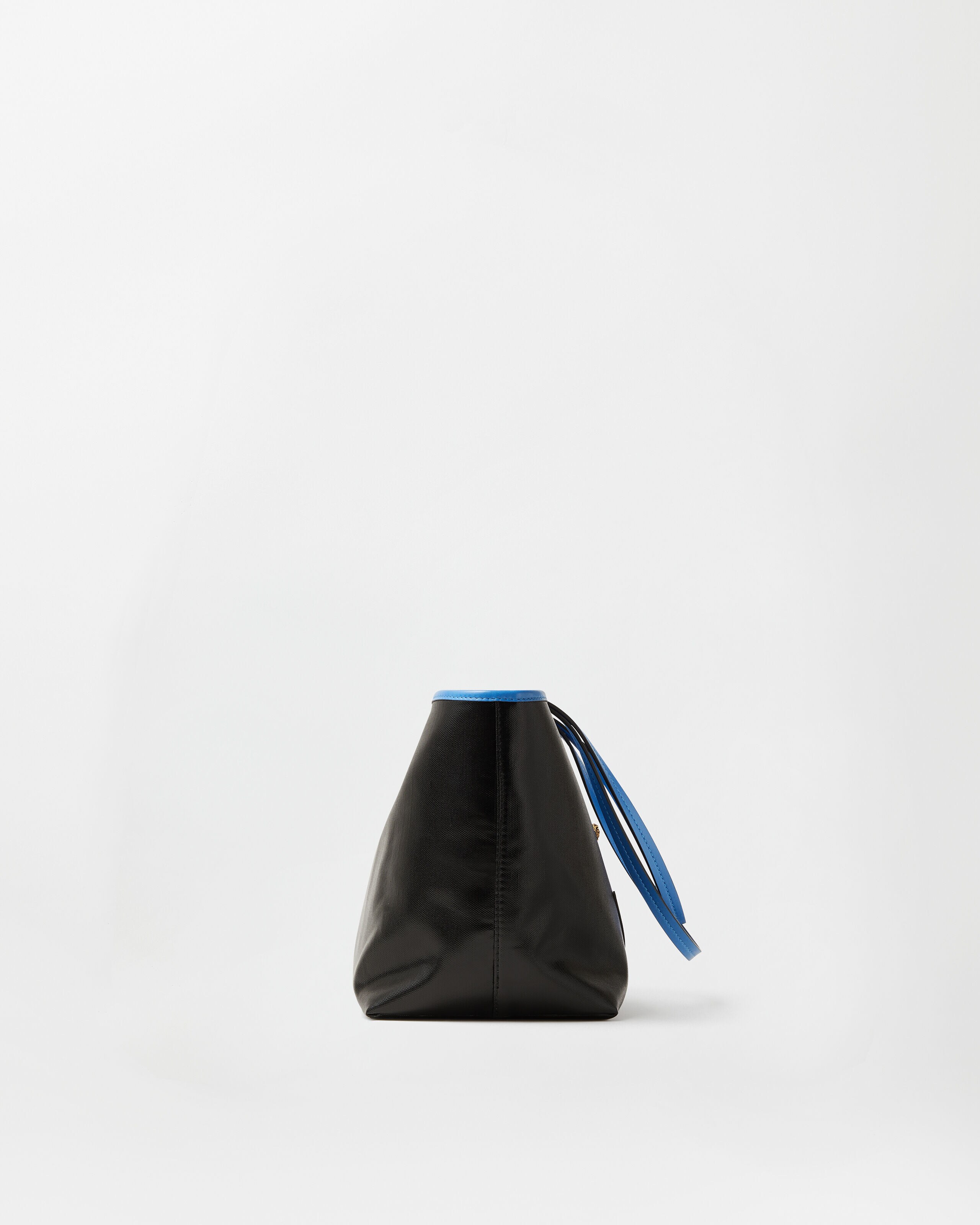 Severine Small Coated Canvas Tote Blue,Black | VERSACE US