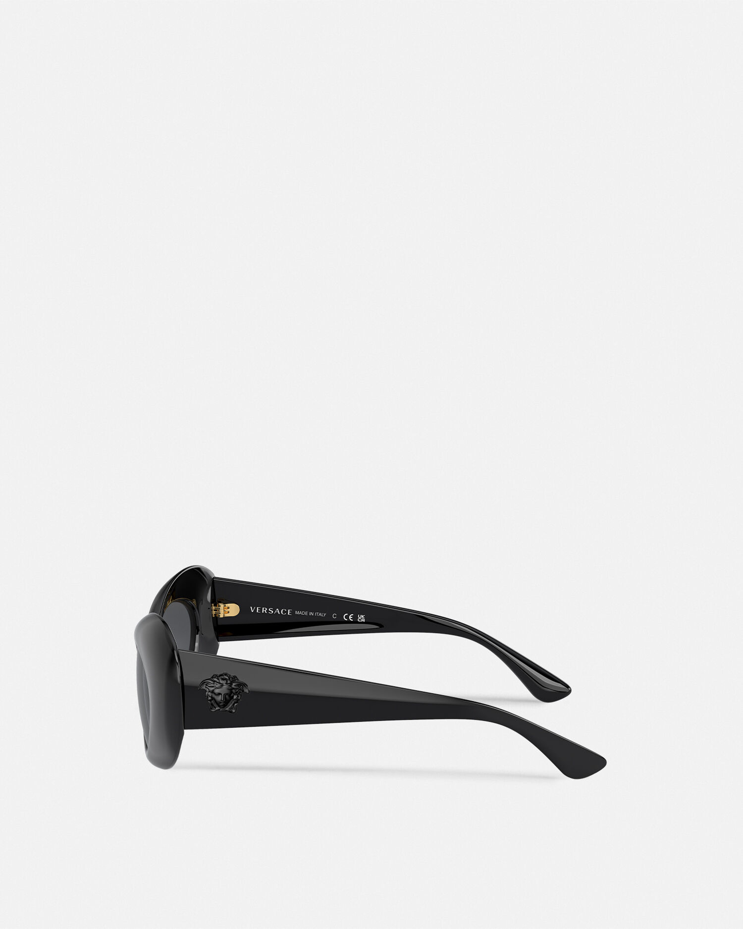 Maxi La Medusa Oval Sunglasses Black VERSACE US