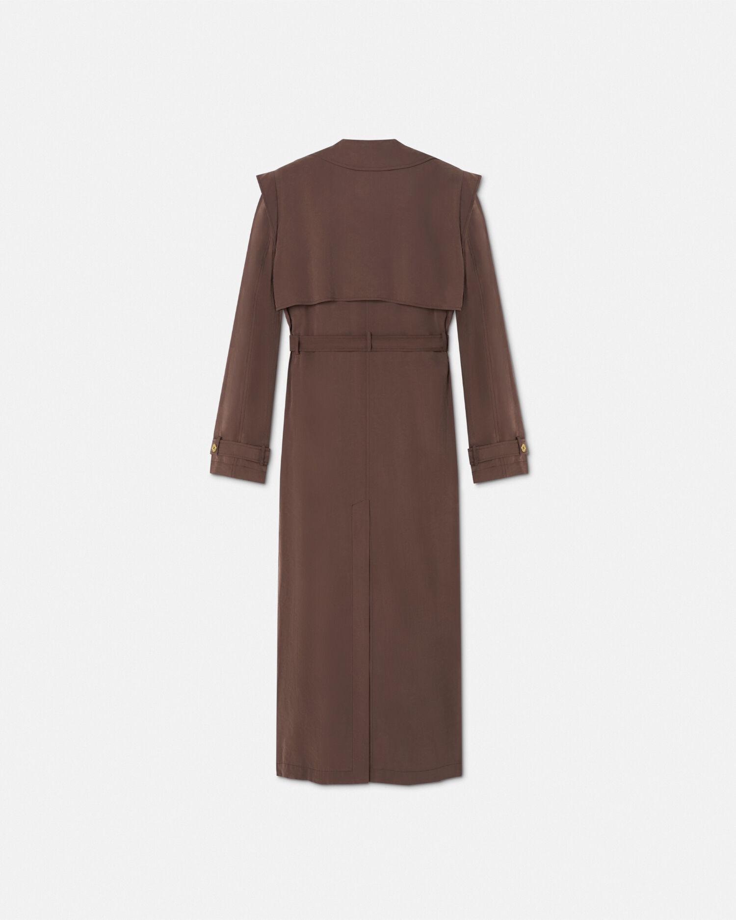 Baroque Buckle Trench Coat Brown | VERSACE