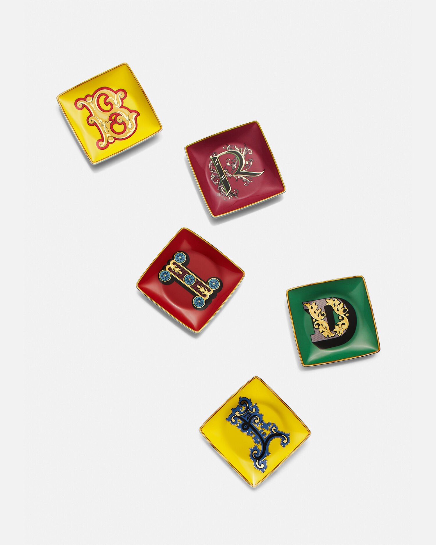 Versace Alphabet E Square Plate 4.7 Print VERSACE US