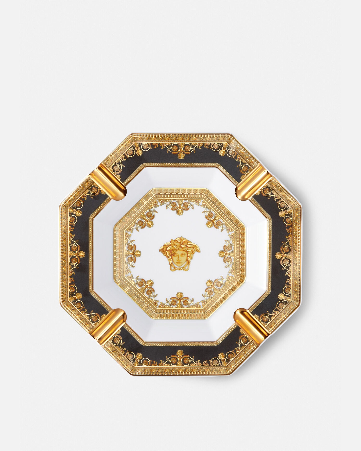 I ♡ Baroque White Ashtray 24 cm Print | VERSACE US