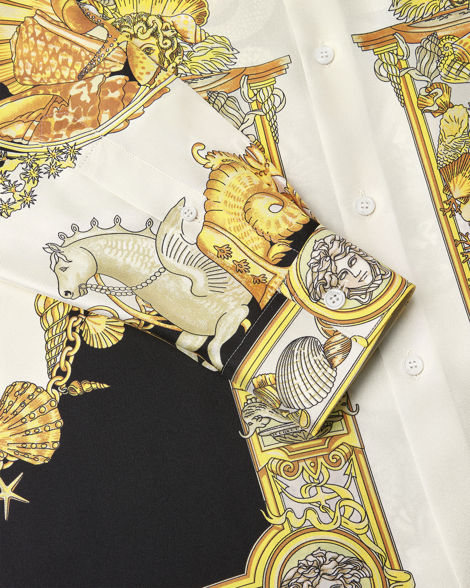 Coral Theatre Silk Shirt White,Print | VERSACE