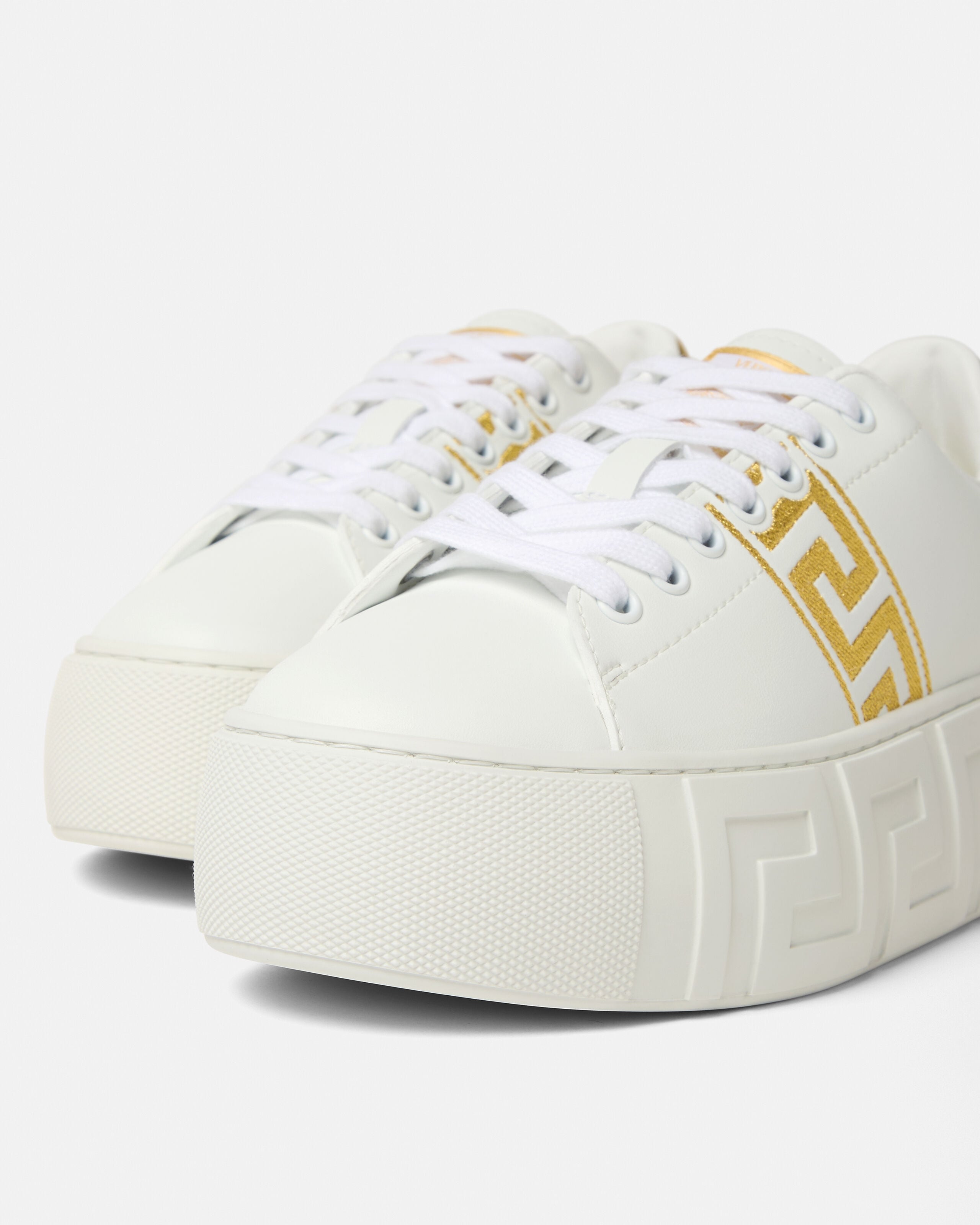 La Greca Embroidered Platform Sneakers | VERSACE US