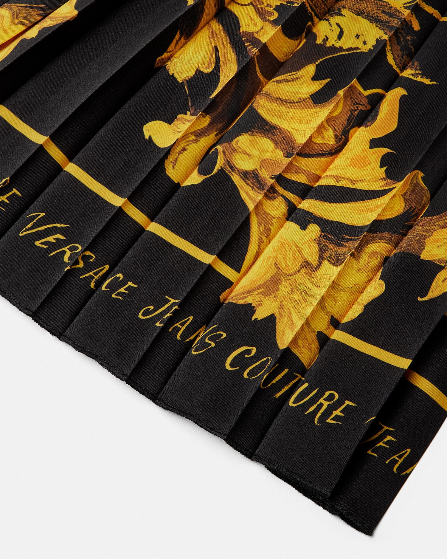 Porcelain Barocco Pleated Long Skirt | VERSACE US