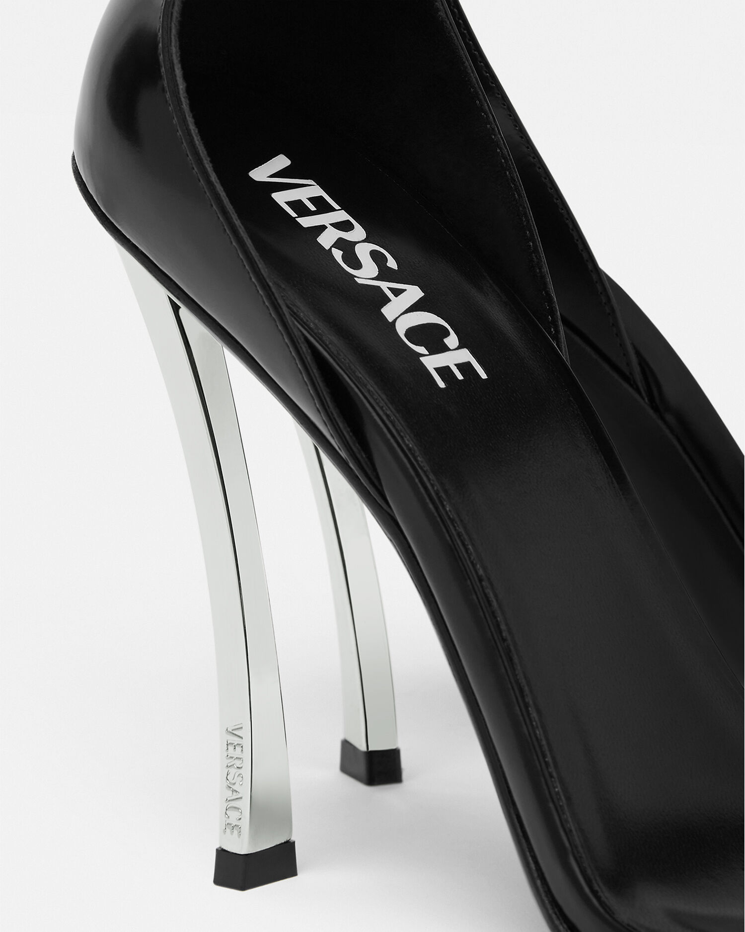 Versace discount silver heels