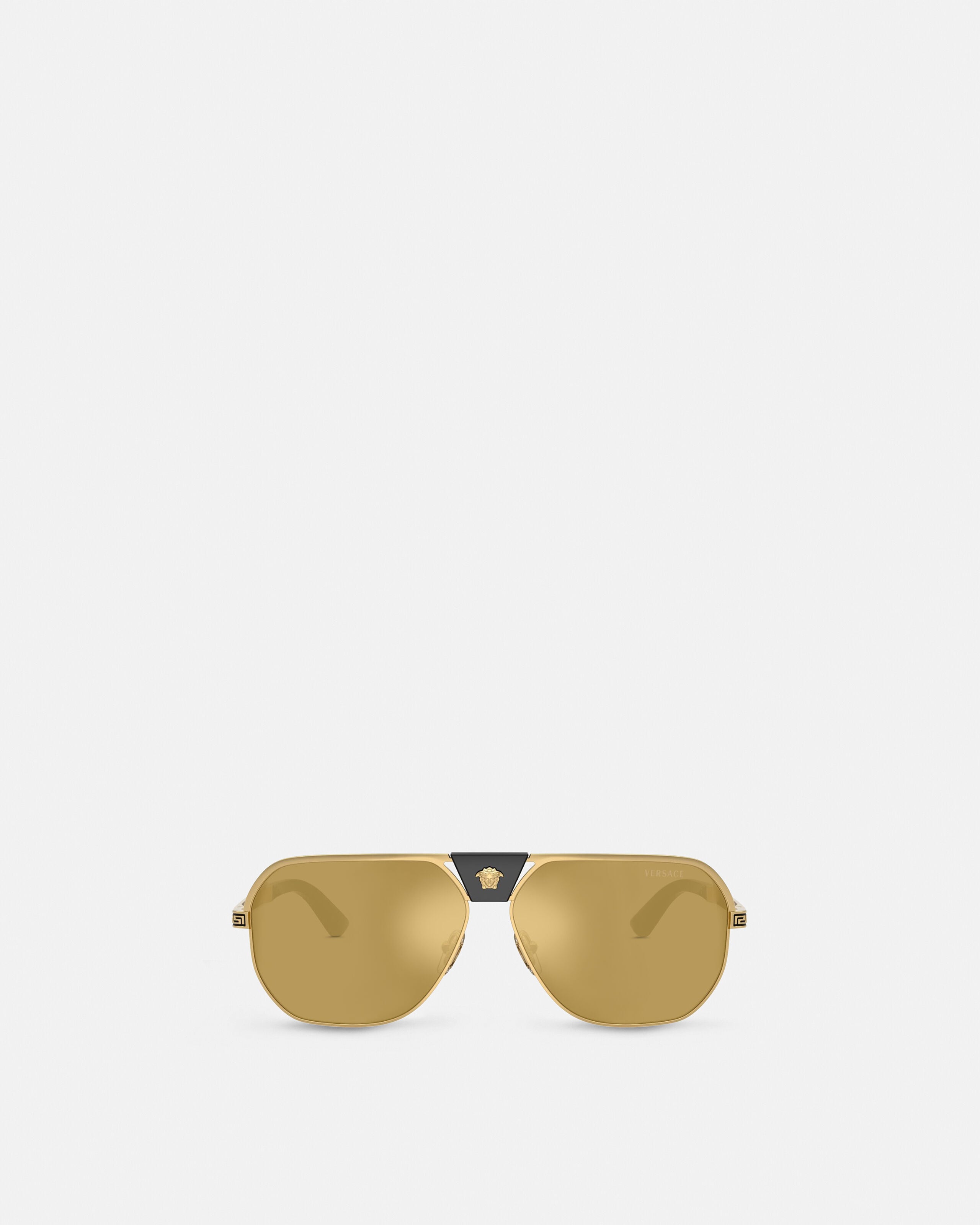 Greca Flow Navigator Sunglasses Gold | VERSACE US