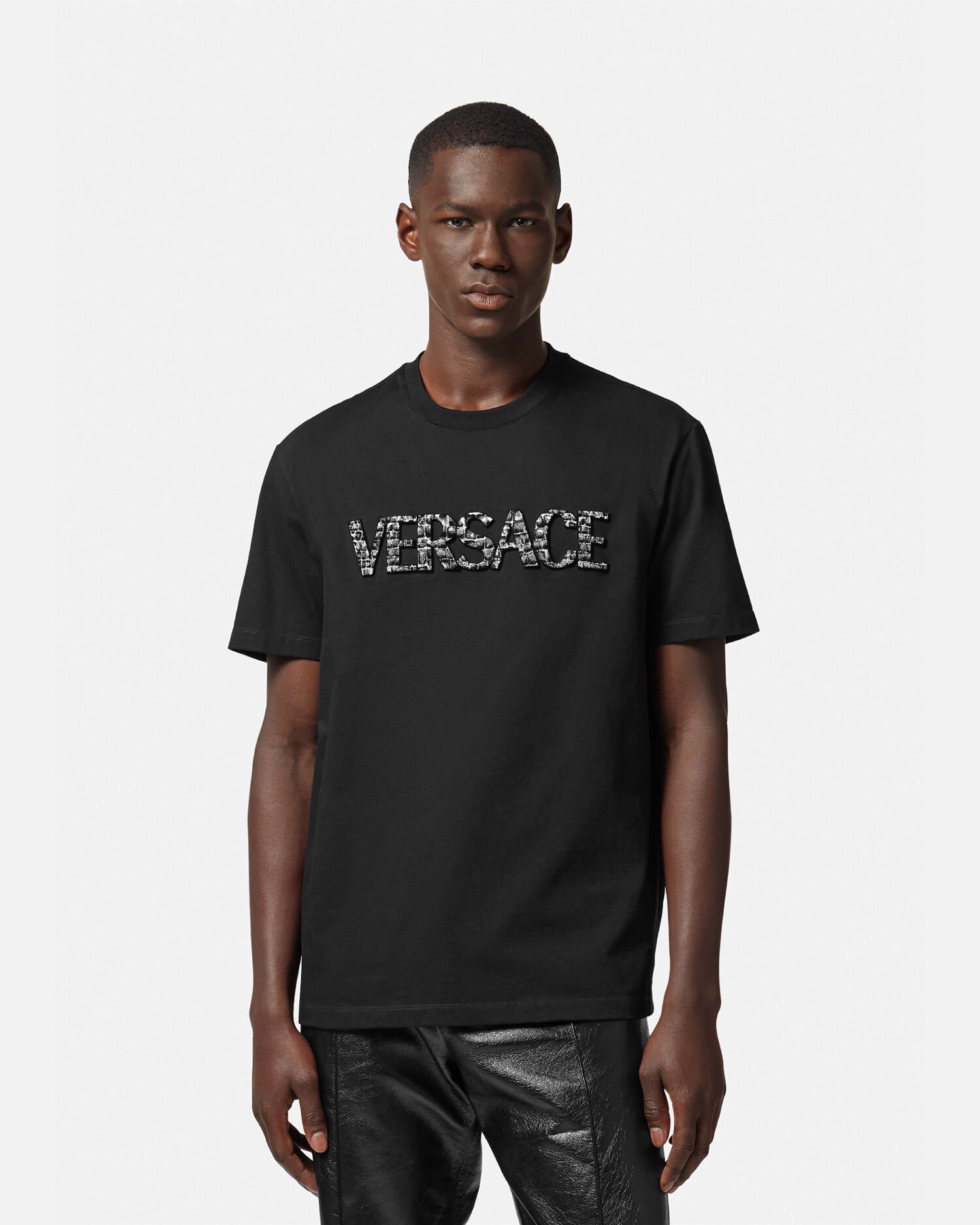 Coccodrillo Logo T Shirt Black VERSACE CA