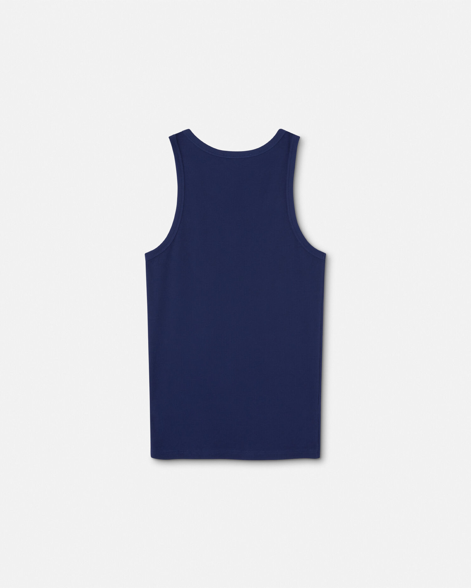 Cotton Ribbed Tank Top Blue | VERSACE US