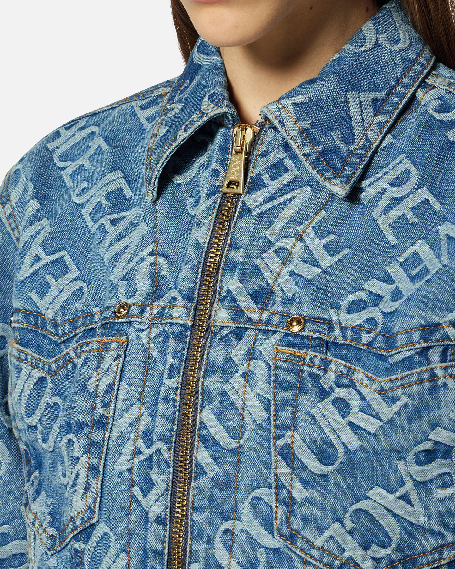 Versace logo sales denim jacket