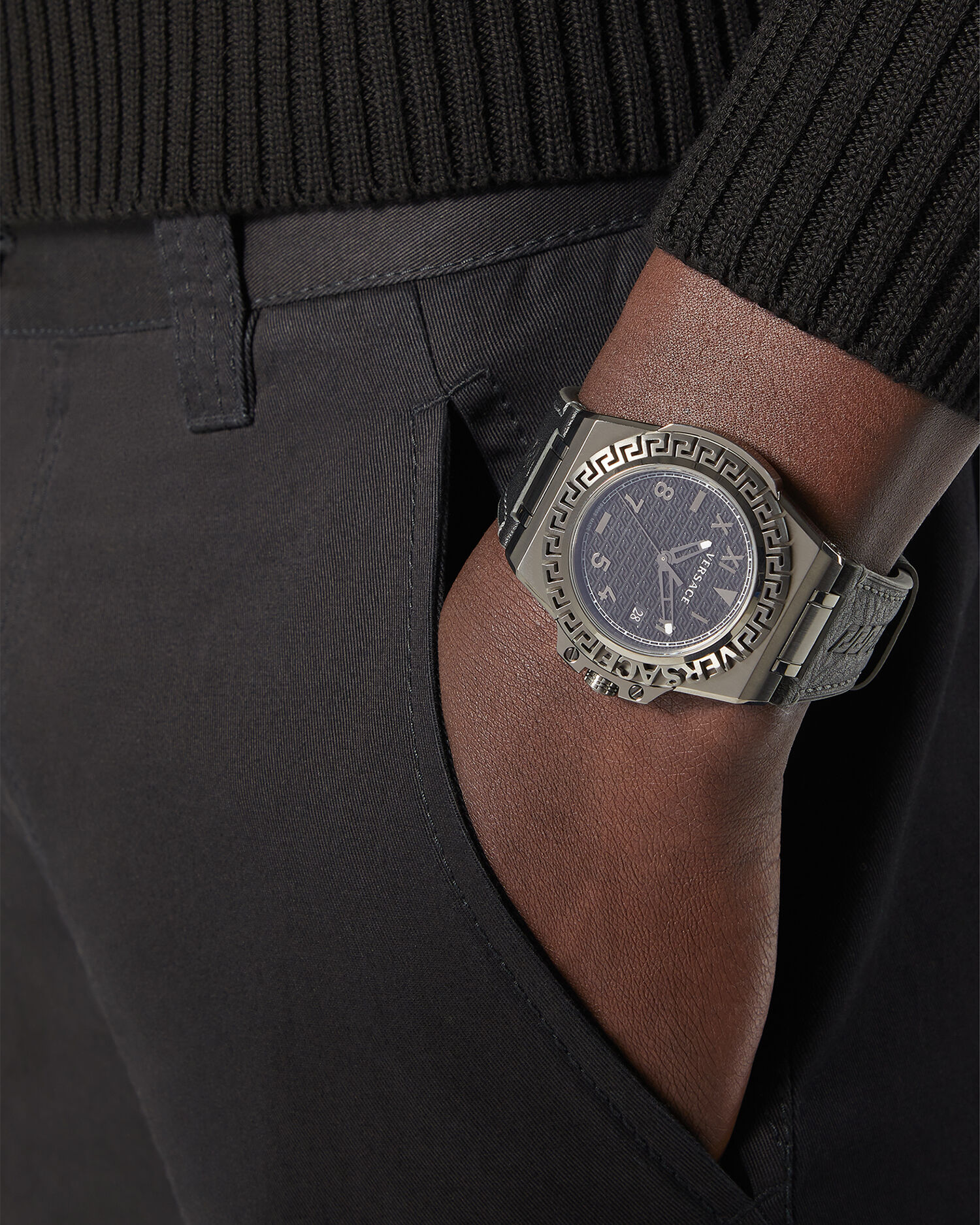 Versace genuine leather watches new arrivals
